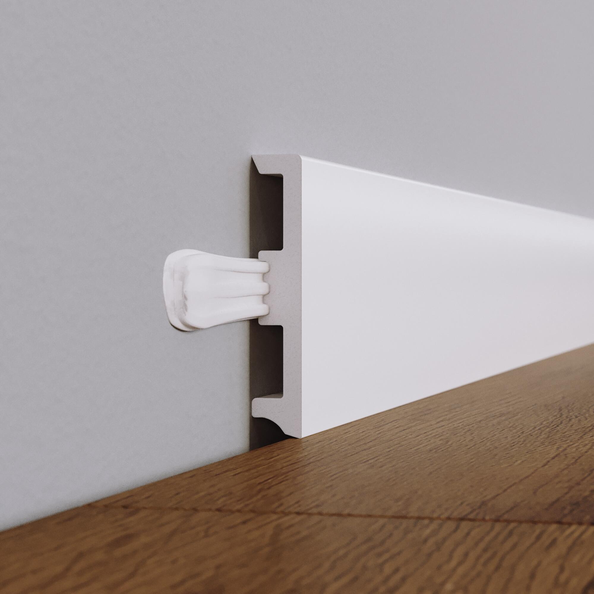 Rodapé poliestireno branco mate 15x80x2200 mm Artens - 5