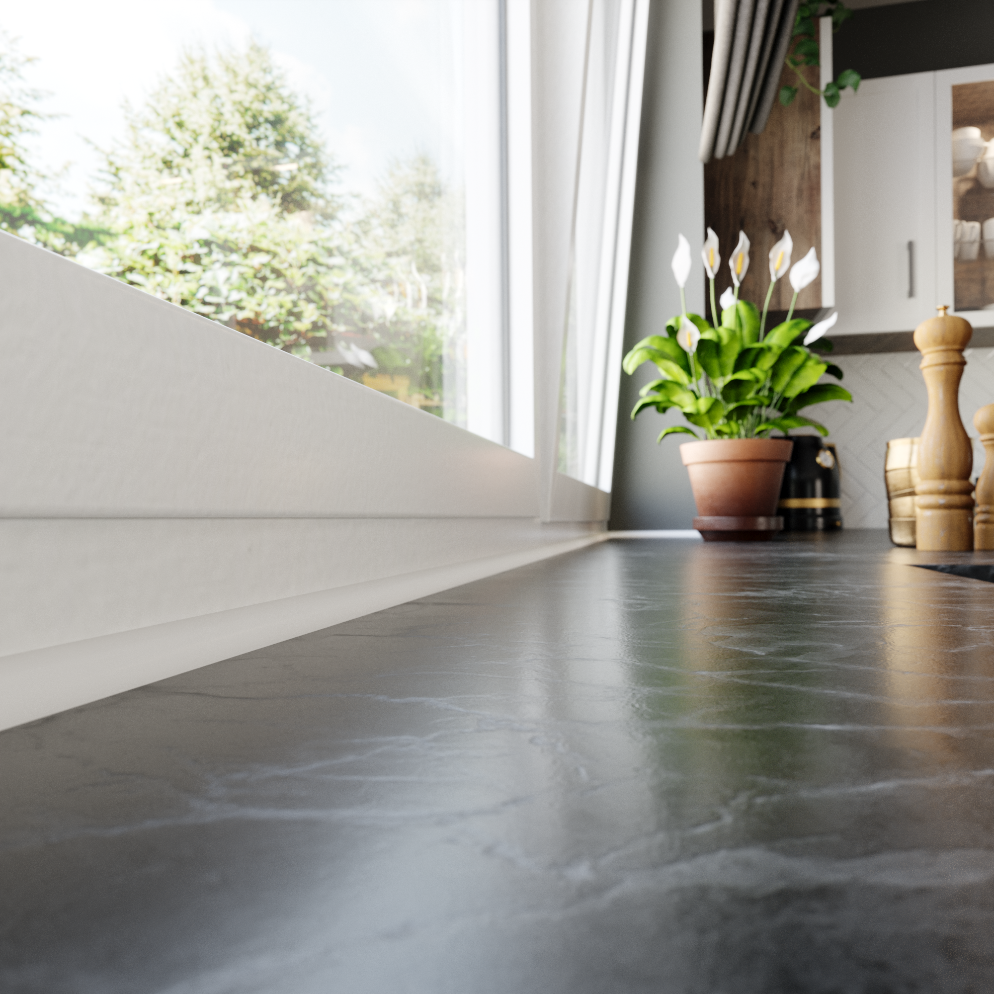 Quart de rond pvc blanc résistant à l'eau, H. 1.2 x L. 240 cm, Ep.12 mm ARTENS - 3