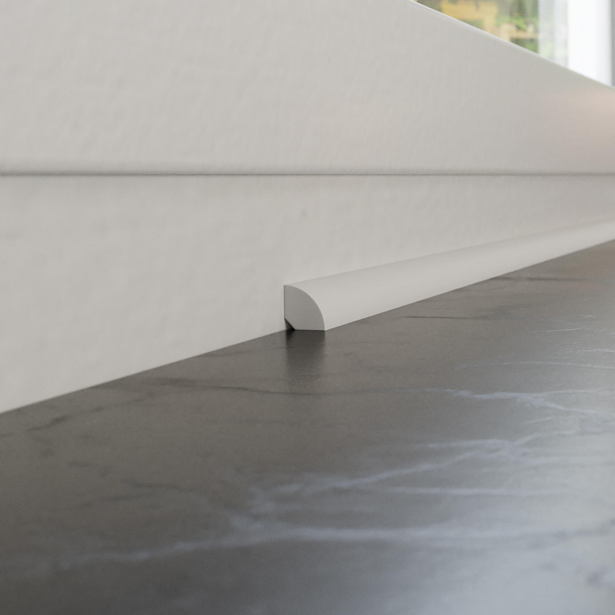 Moldura 1/4 de cana pvc Artens 12x12x240mm branco - 4