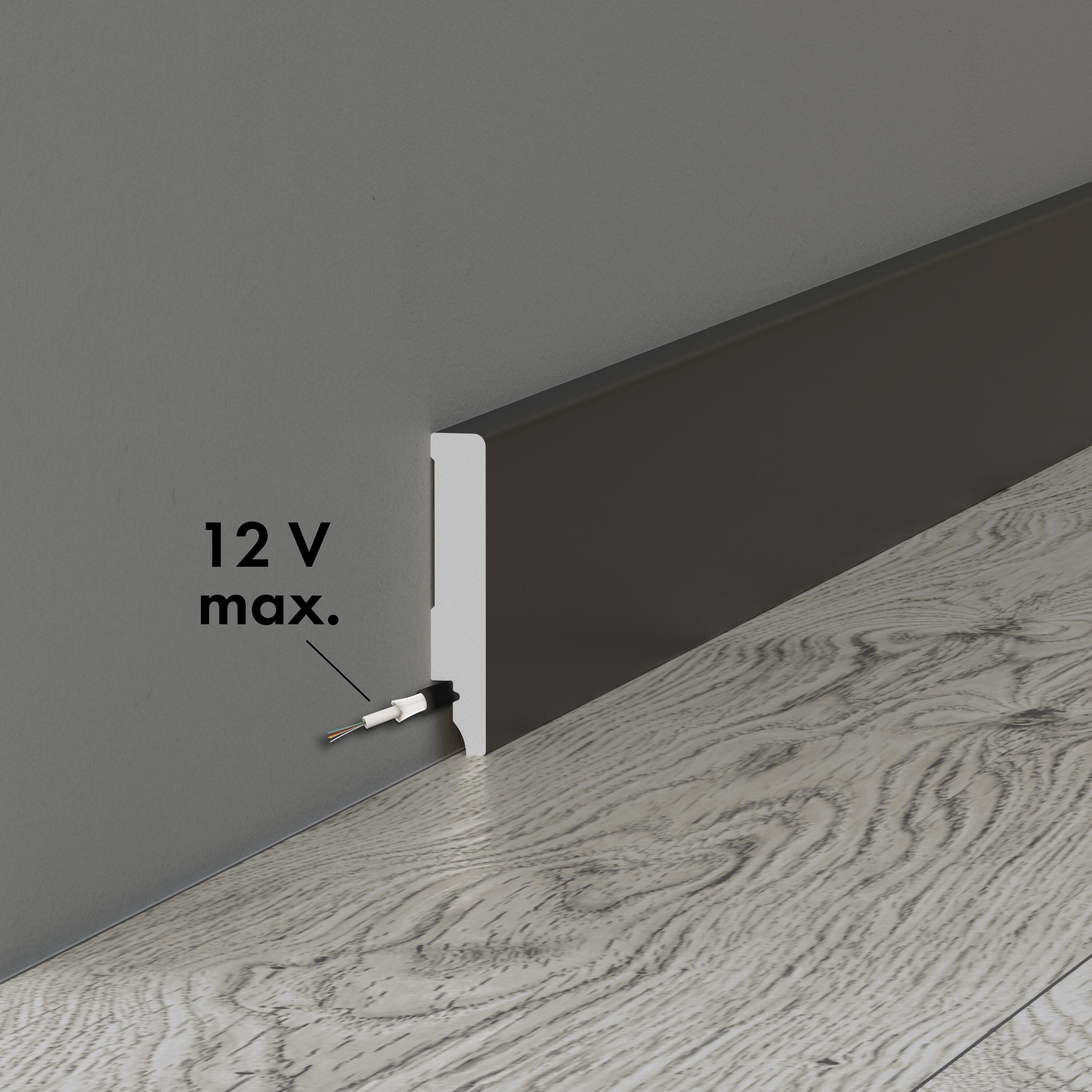 Listwa przypodłogowa polistyrenowa XPS MAT BLACK 8 cm Artens - 7