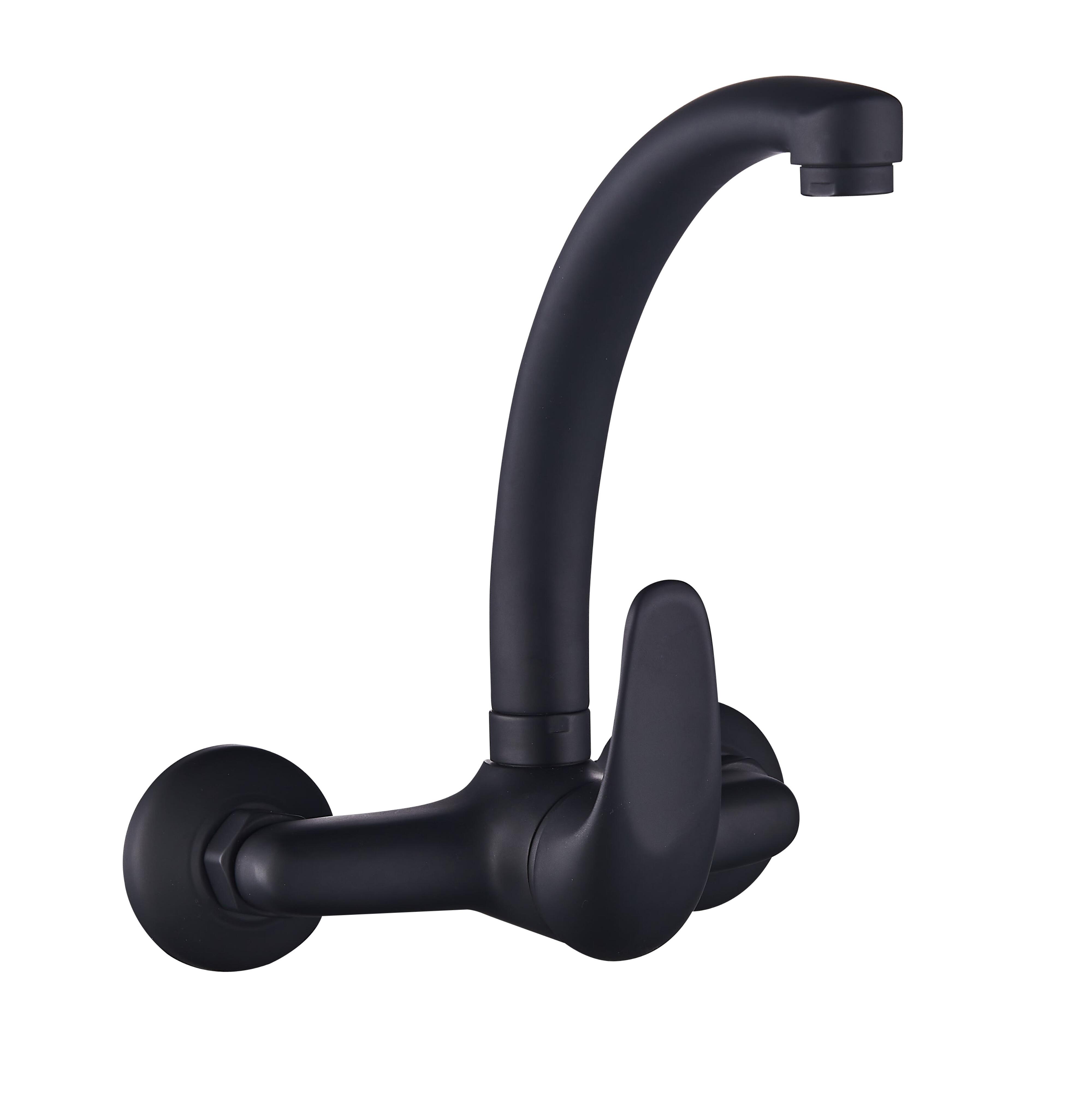 Grifo de cocina monomando pared caño alto rousseau hawk negro