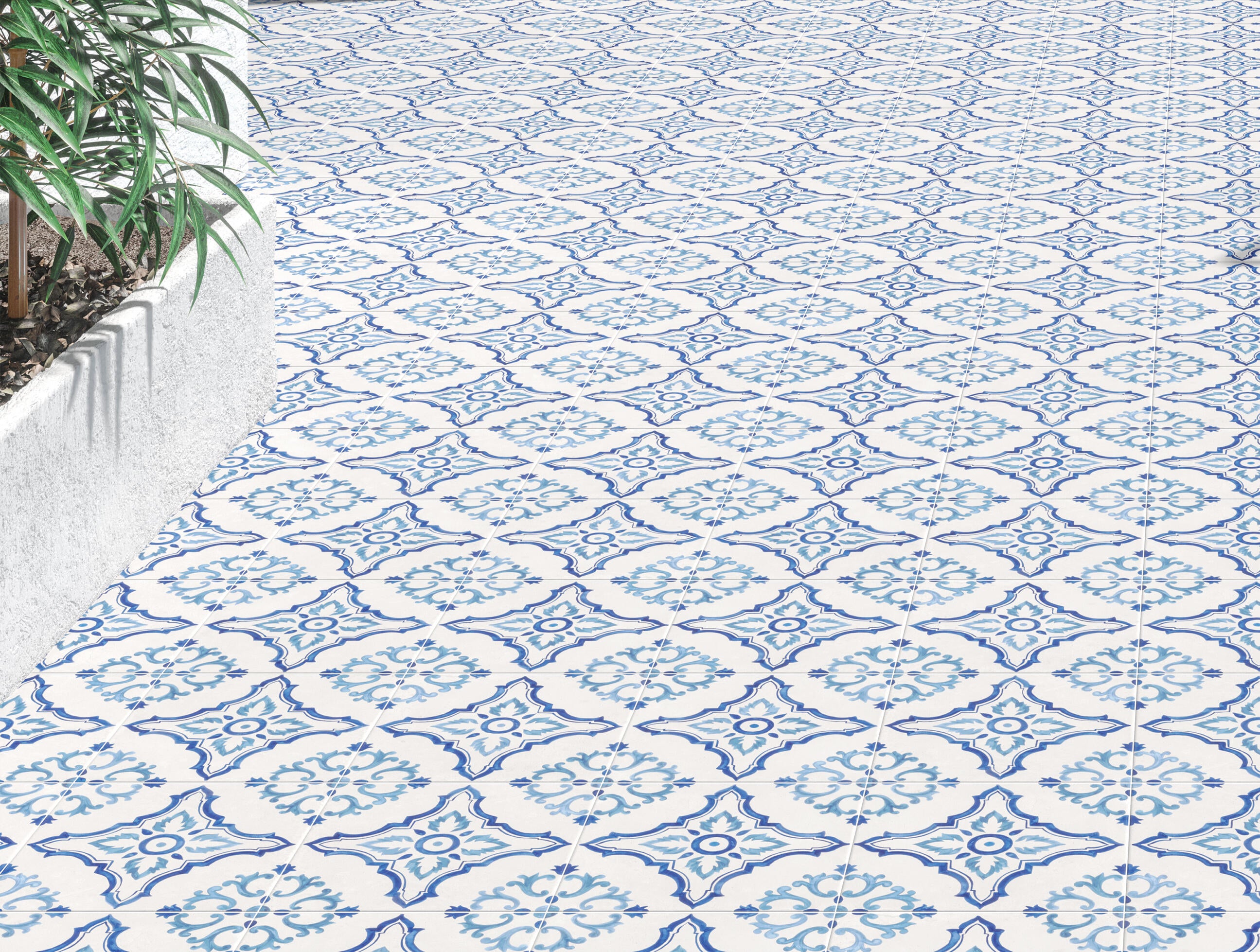 Suelo porcelánico Naval efecto hidráulico cross 22.3x22.3 cm C2 | Leroy ...