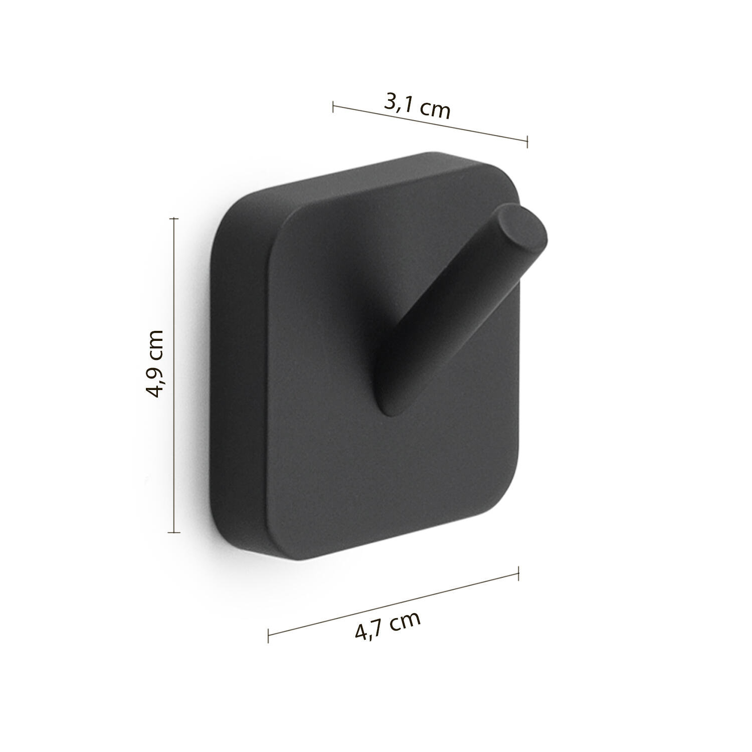 Gancio appendiabiti da avvitare  GEDY Tonga in inox nero opaco 2 ganci L 4.7 x H 4.9 cm - 3