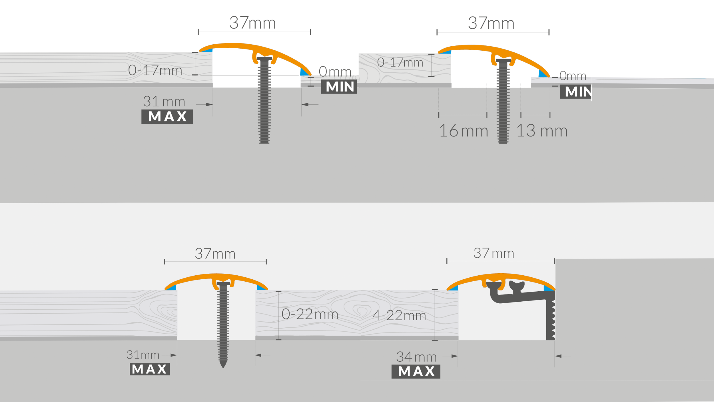 Listwa progowa dylatacyjna uniwersalna Dąb Piaskowy 37x930 mm Artens - 2
