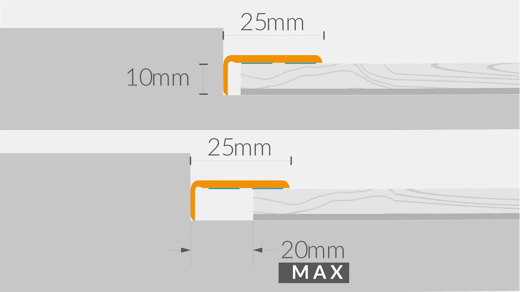 Listwa progowa dylatacyjna zakończeniowa Dąb Santana 25x10x1200 mm Artens - 2