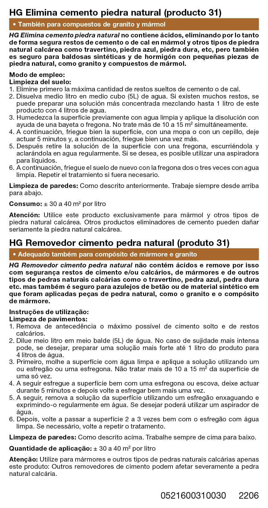 Elimina cemento y cal para mármol HG de 1L - 4