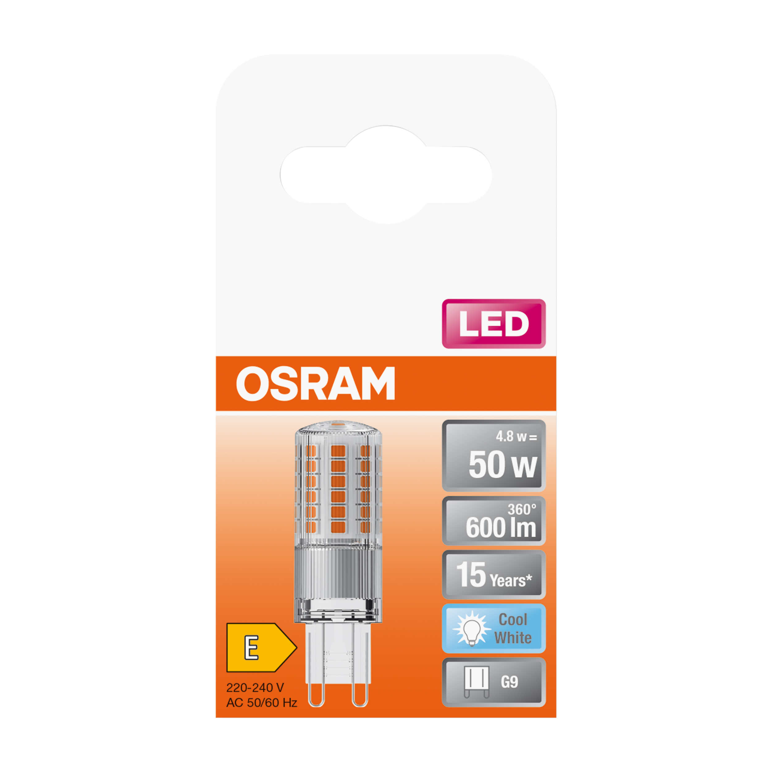 Żarówka LED G9 4,8 W = 50 W 600 lm Neutralna biel Osram - 4