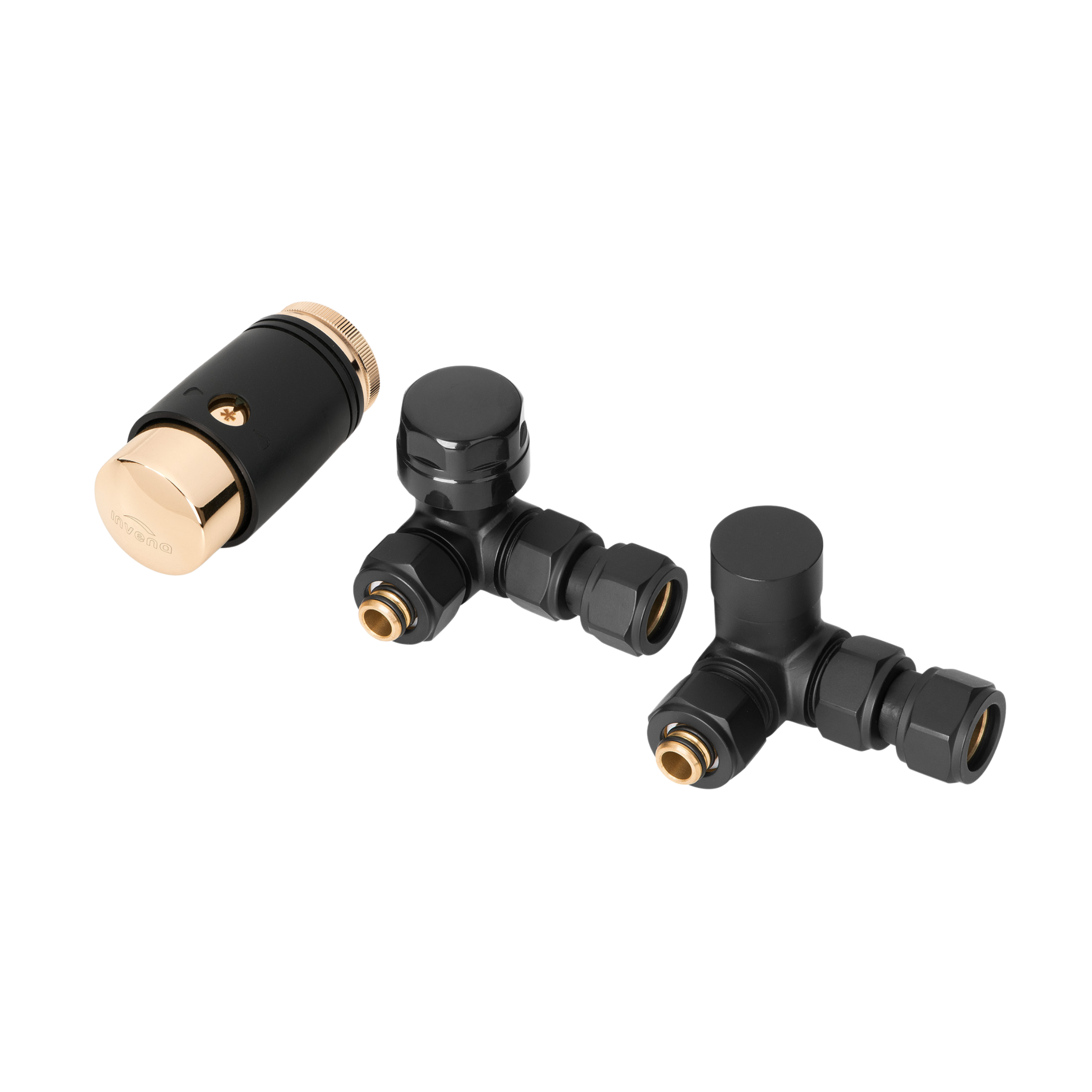 Zestaw termostatyczny PROV 1/2" czarno złoty INVENA