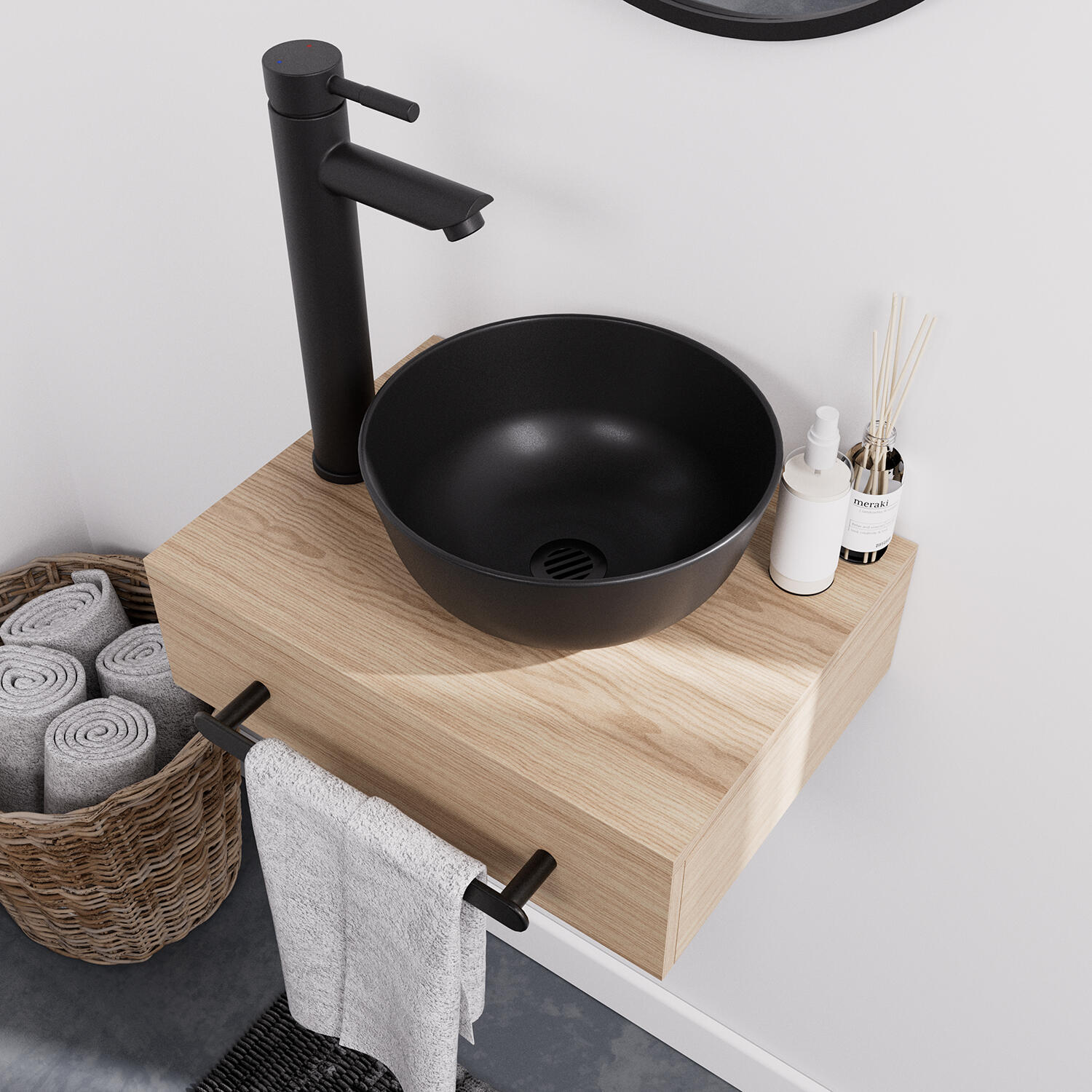 Vasque à poser céramique rond Copa Diam.26 cm noir satiné - 3