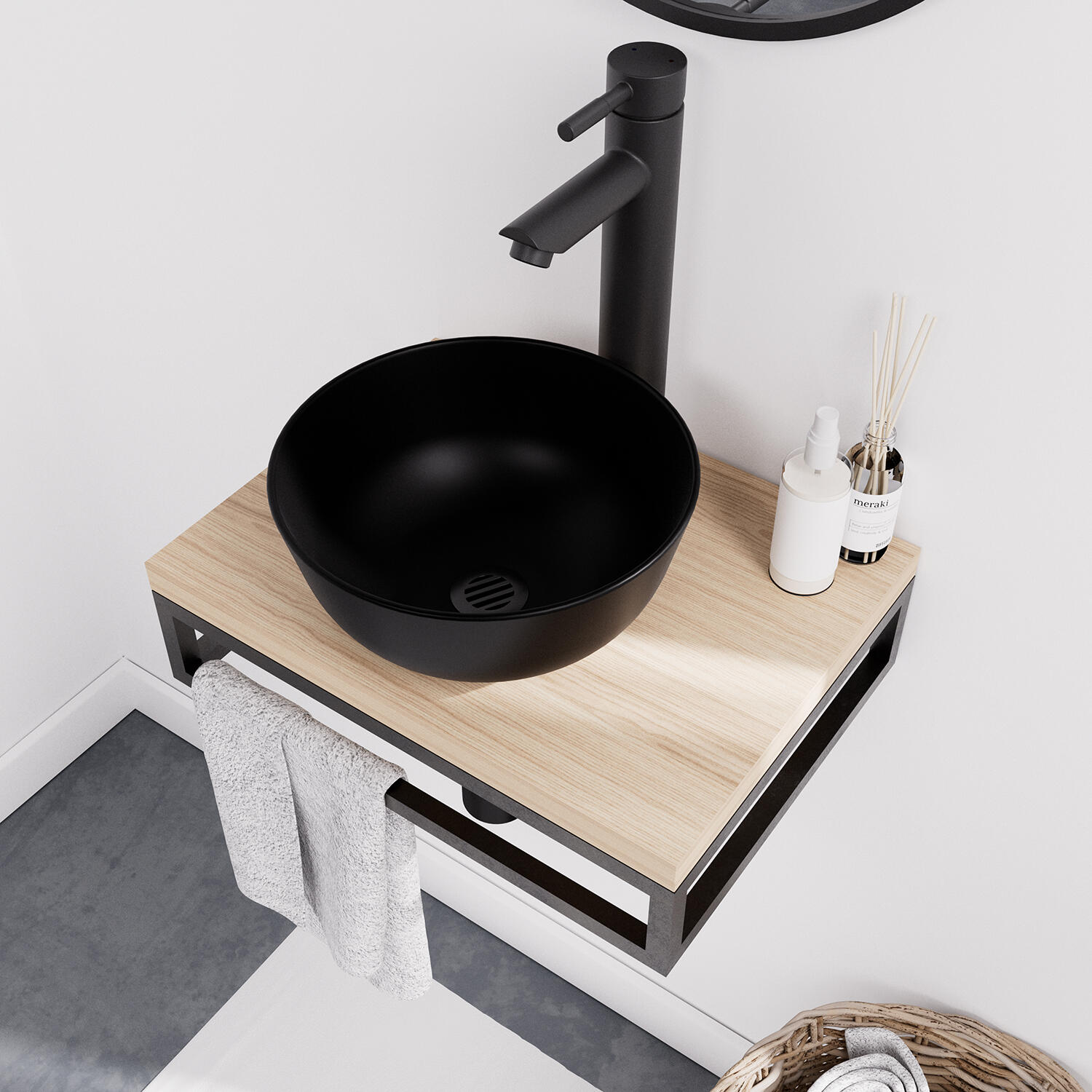 Vasque à poser céramique rond Copa Diam.26 cm noir satiné - 2