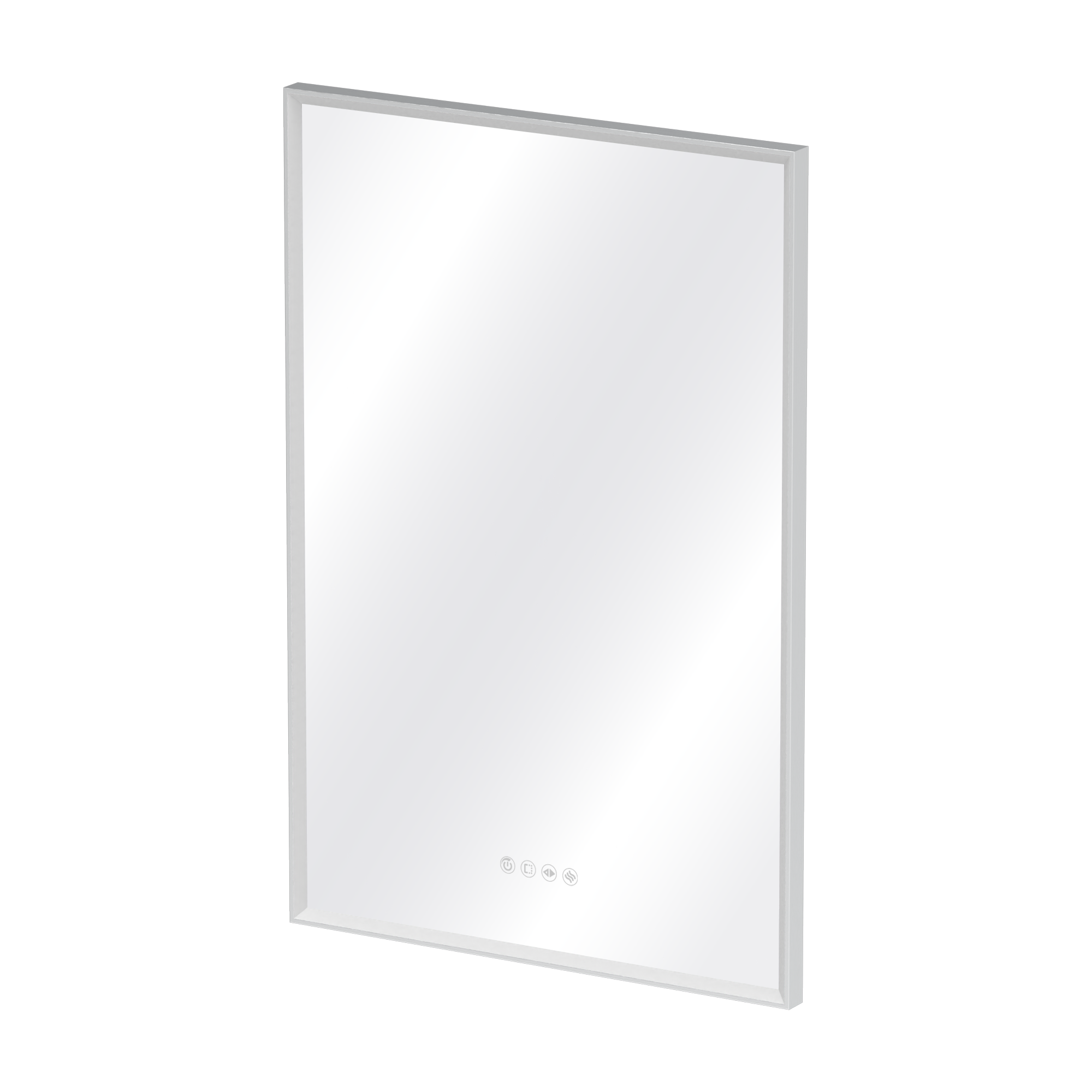 Espejo de baño con luz LED ambiente,  frontal, ,  New Frame gris/plata con antivaho, táctil 60x90cm - 10