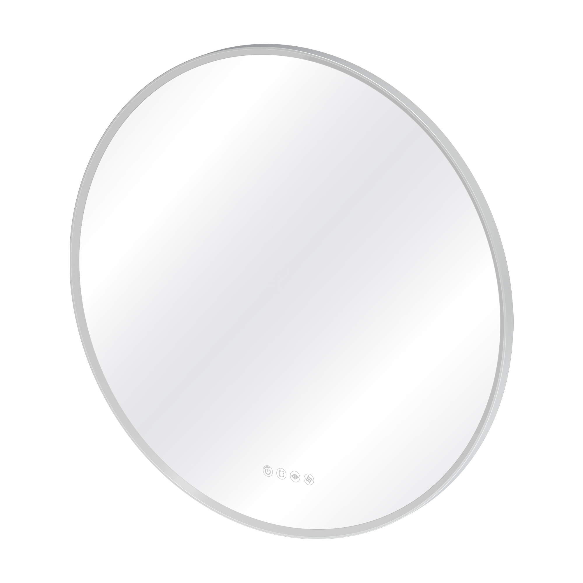 Espejo de baño redondo con luz LED ambiente New Frame 80 cm de diámetro con antivaho, táctil color plata - 12