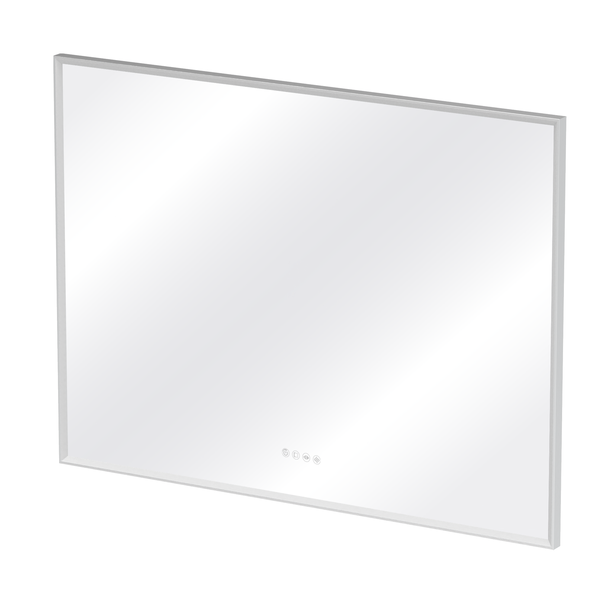 Espejo de baño con luz LED ambiente,  frontal, ,  New Frame gris/plata con antivaho, táctil 120x90cm - 12