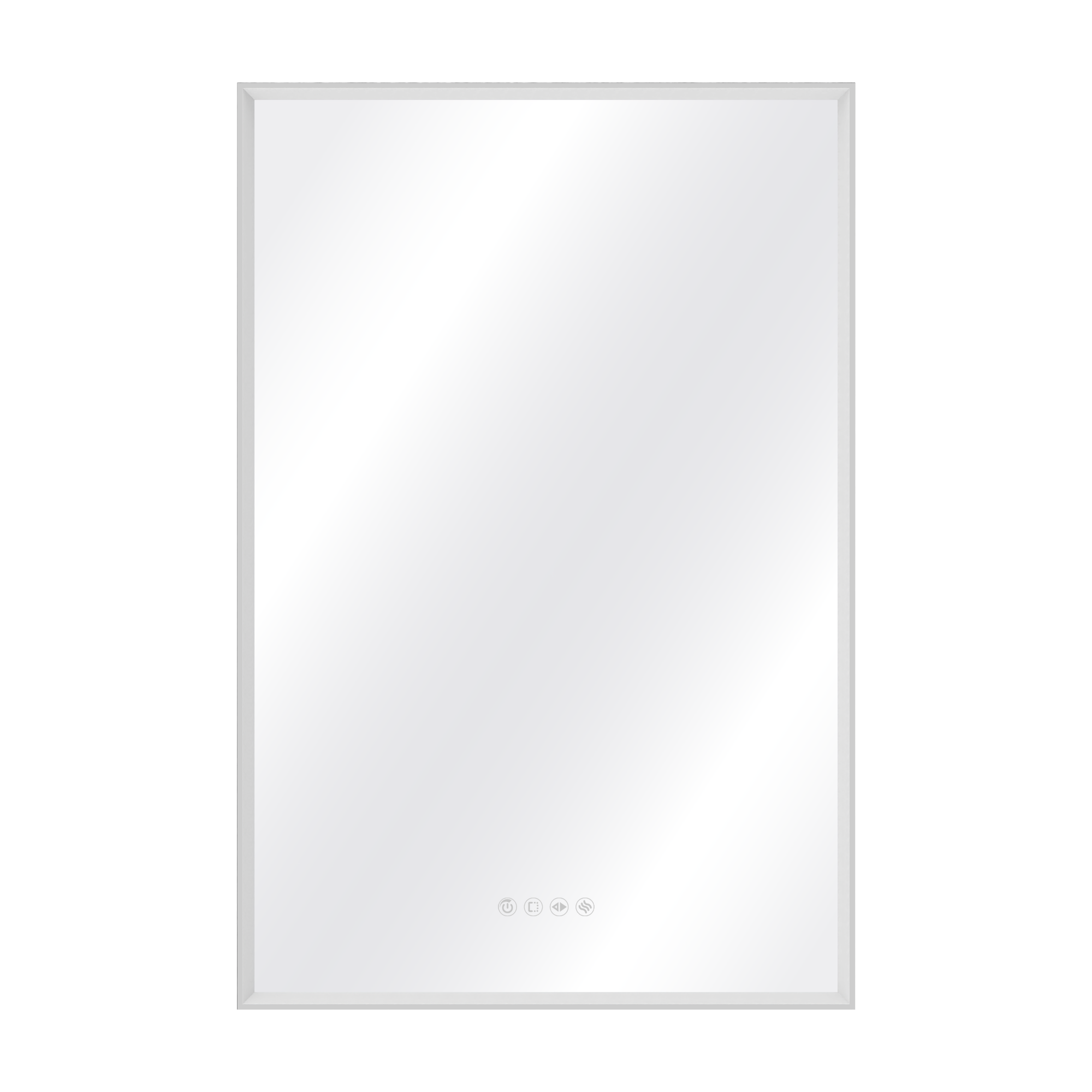 Espejo de baño con luz LED ambiente,  frontal, ,  New Frame gris/plata con antivaho, táctil 60x90cm - 9