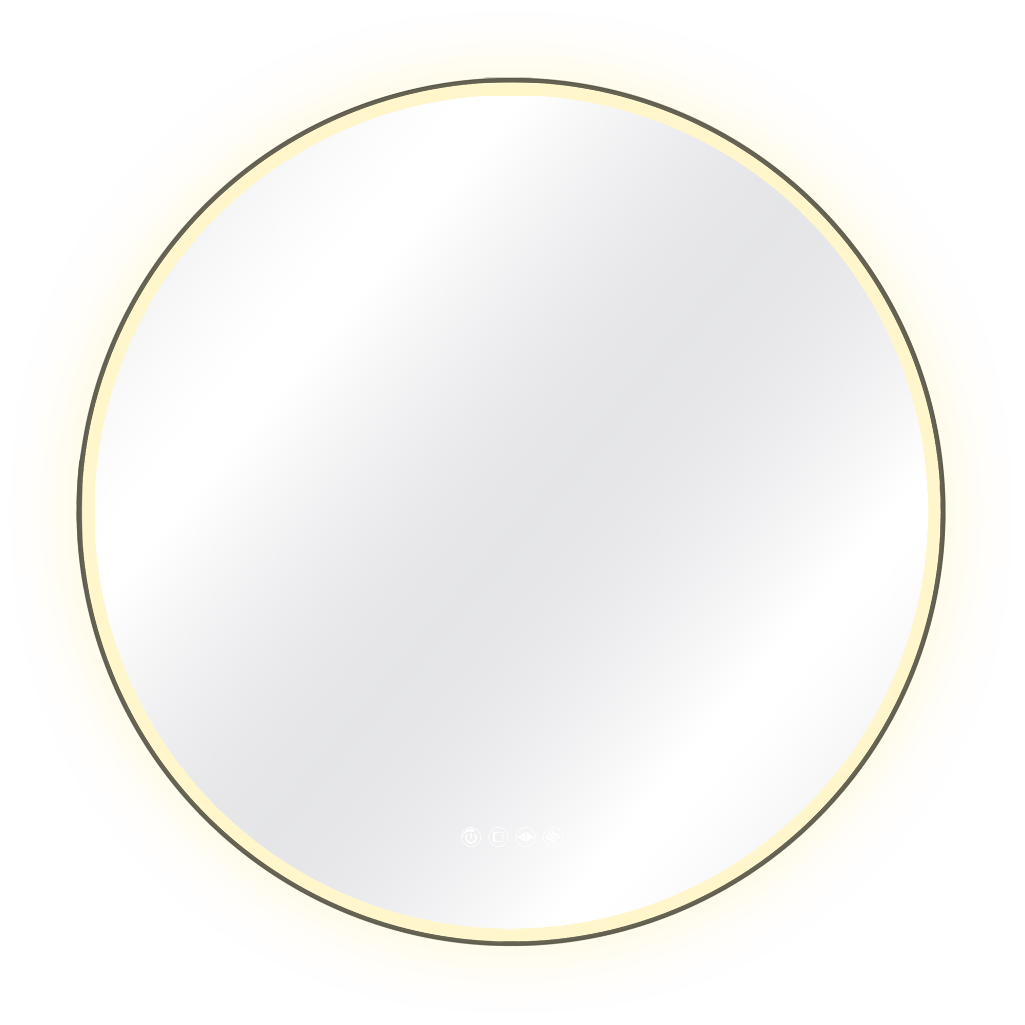 Espejo de baño con luz LED ambiente,  frontal, ,  New Frame negro con antivaho, táctil 80x80 cm - 12