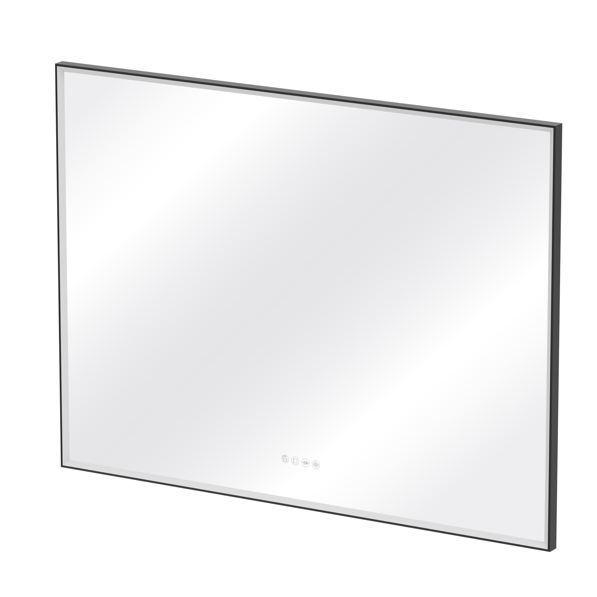 Specchio con illuminazione integrata bagno rettangolare SENSEA L 120 x H 90 x P 3.85 cm nero - 11