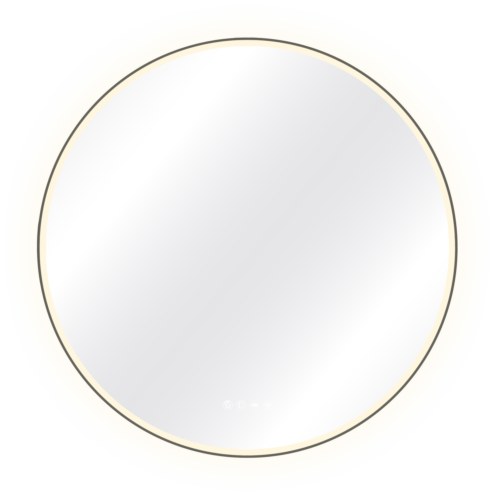 Espejo de baño con luz LED ambiente,  frontal, ,  New Frame negro con antivaho, táctil 80x80 cm - 2