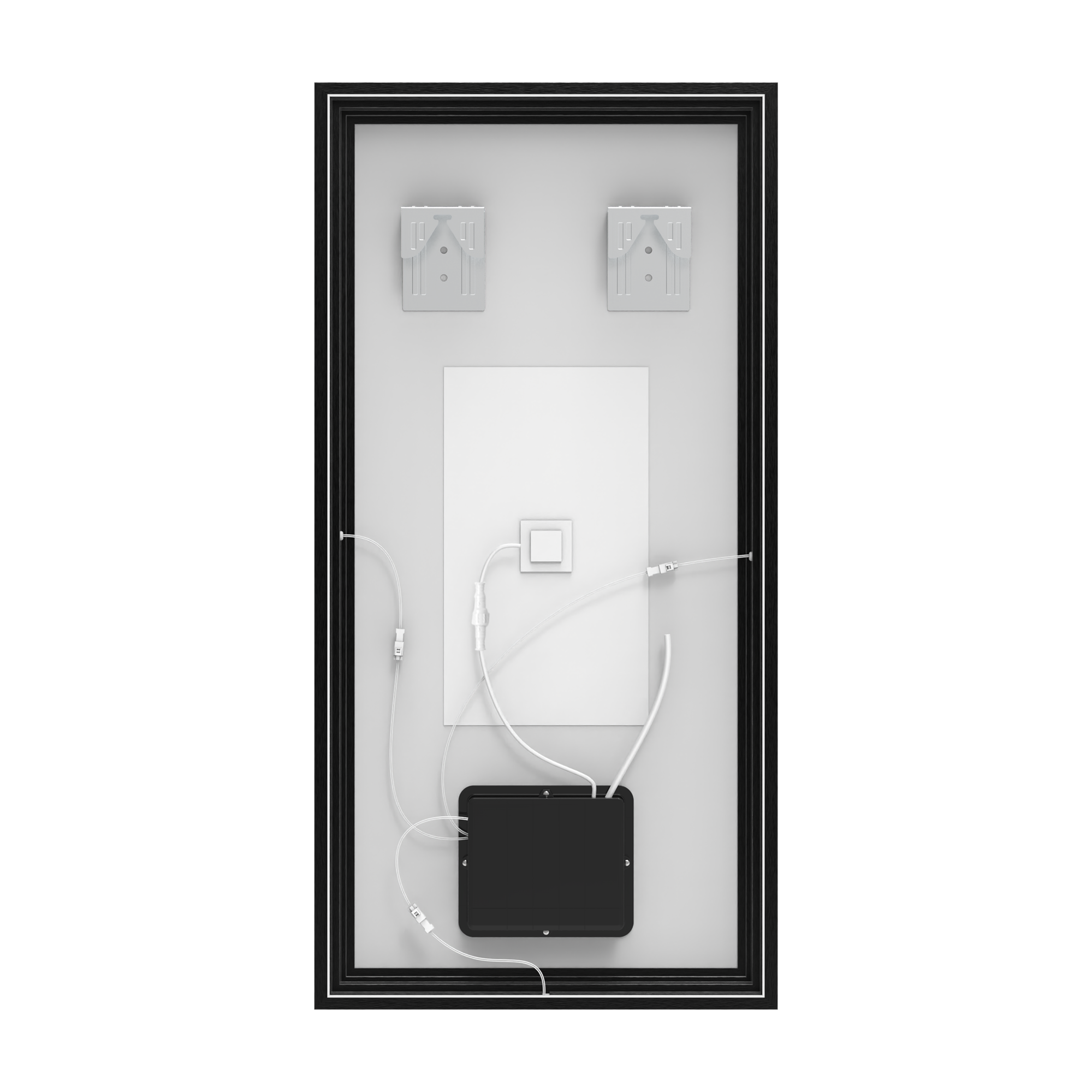 Miroir lumineux rectangulaire noir l.45 x H.90 cm Neo frame, cadre noir - 6