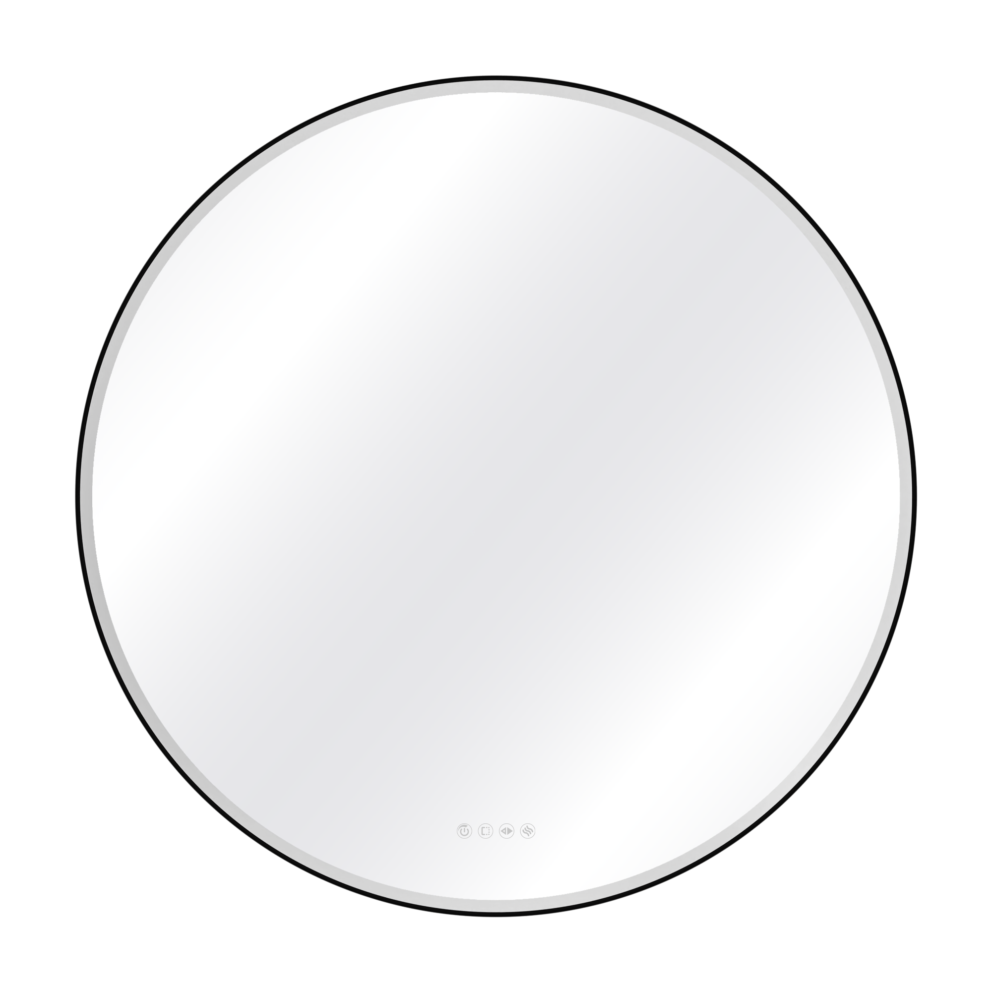 Espejo de baño con luz LED ambiente,  frontal, ,  New Frame negro con antivaho, táctil 100x100 cm - 13