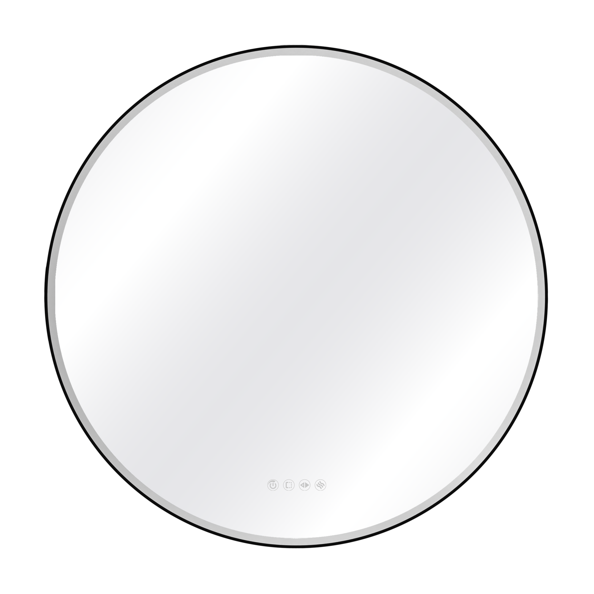 Espejo de baño con luz LED ambiente,  frontal, ,  New Frame negro con antivaho, táctil 80x80 cm - 11