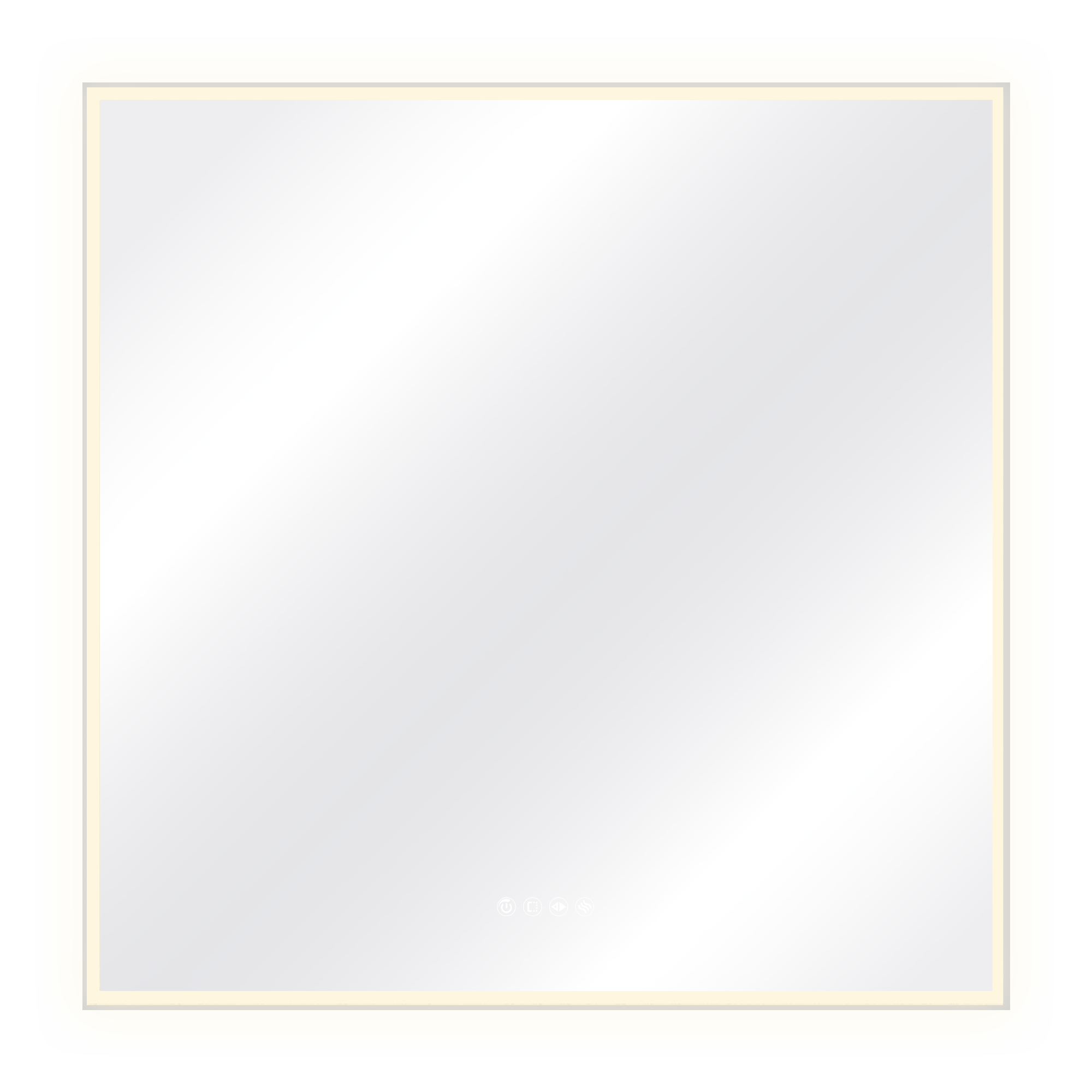 Specchio con illuminazione integrata bagno quadrato SENSEA L 90 x H 90 x P 3.85 cm grigio / argento - 11