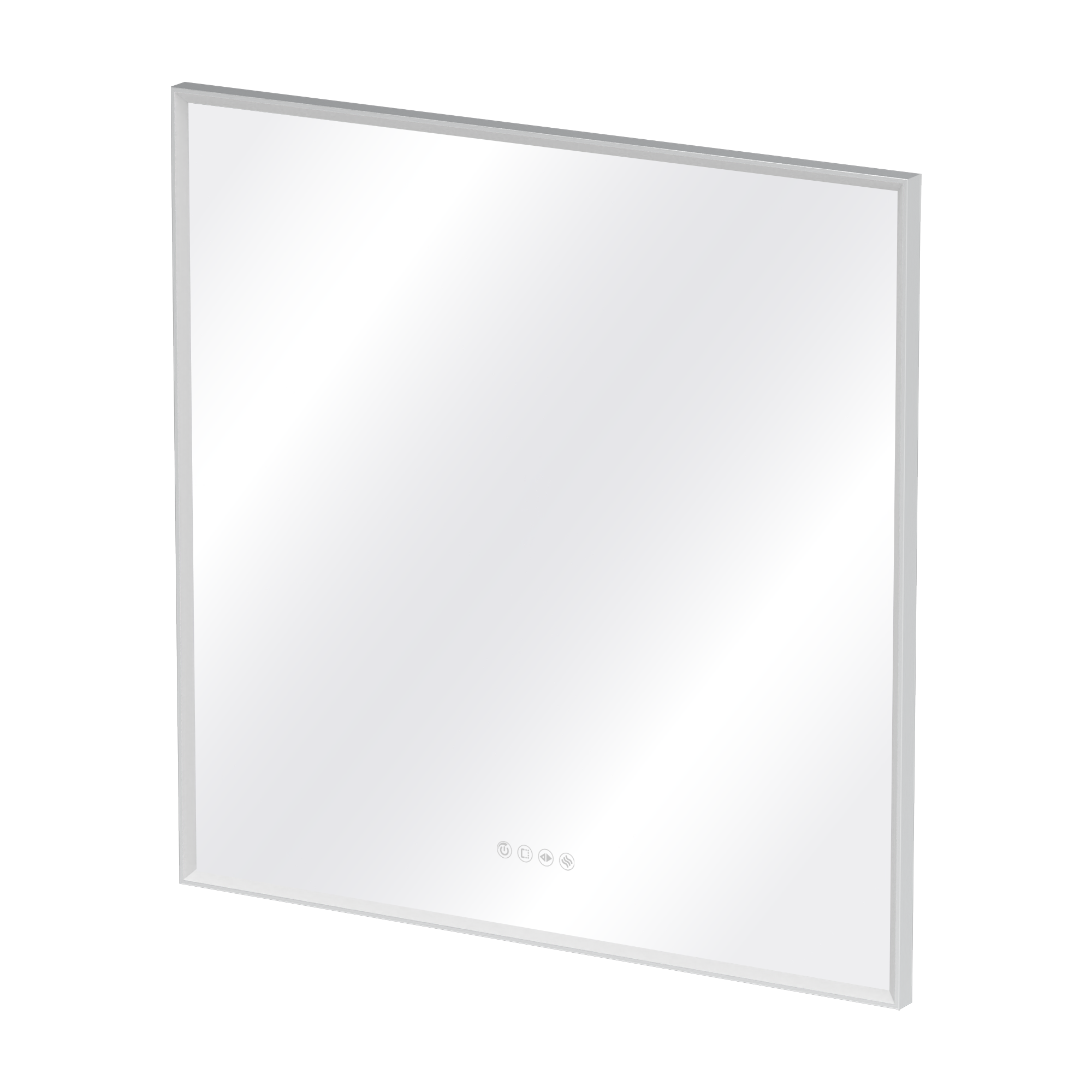 Specchio con illuminazione integrata bagno quadrato SENSEA L 90 x H 90 x P 3.85 cm grigio / argento - 10