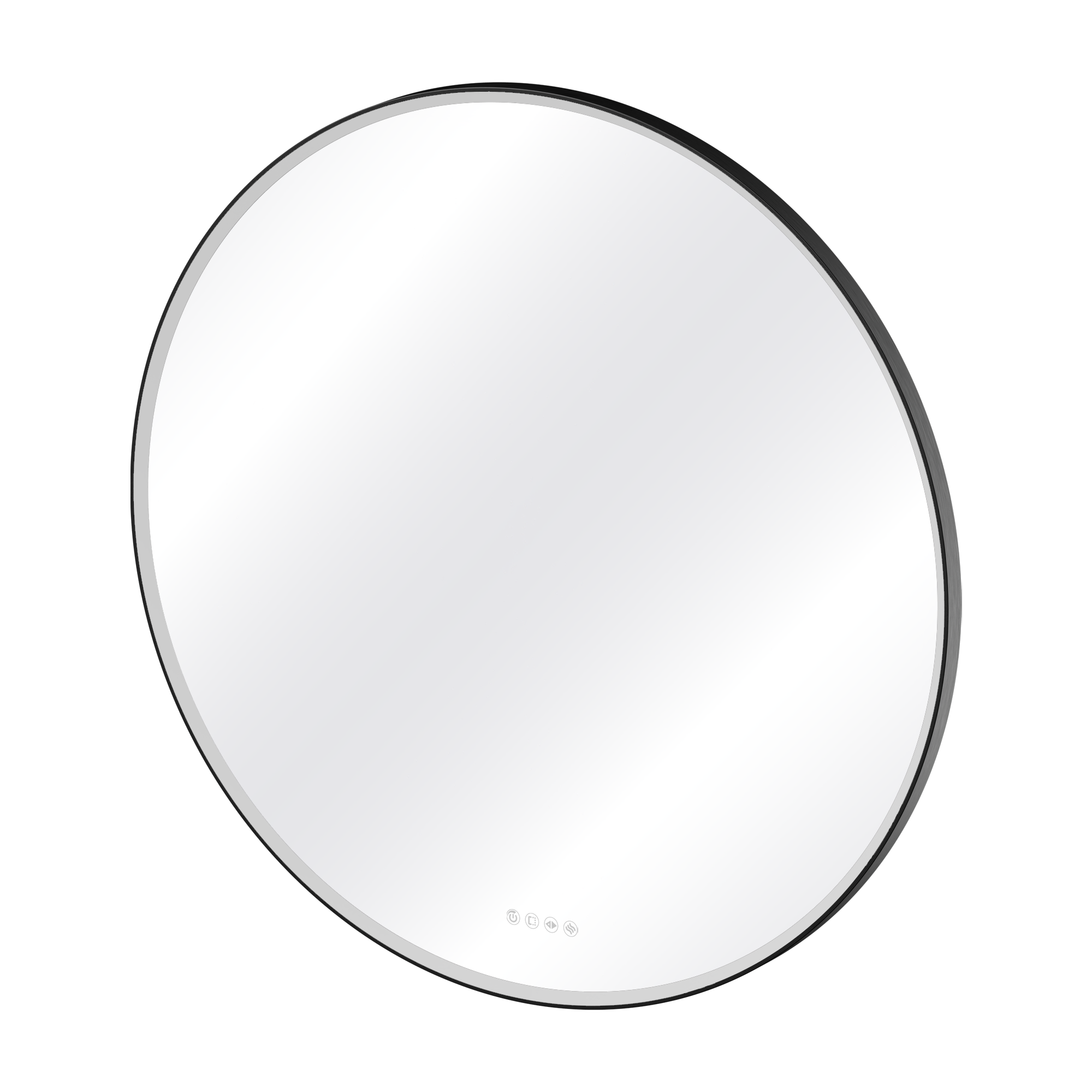 Espejo de baño con luz LED ambiente,  frontal, ,  New Frame negro con antivaho, táctil 100x100 cm - 12