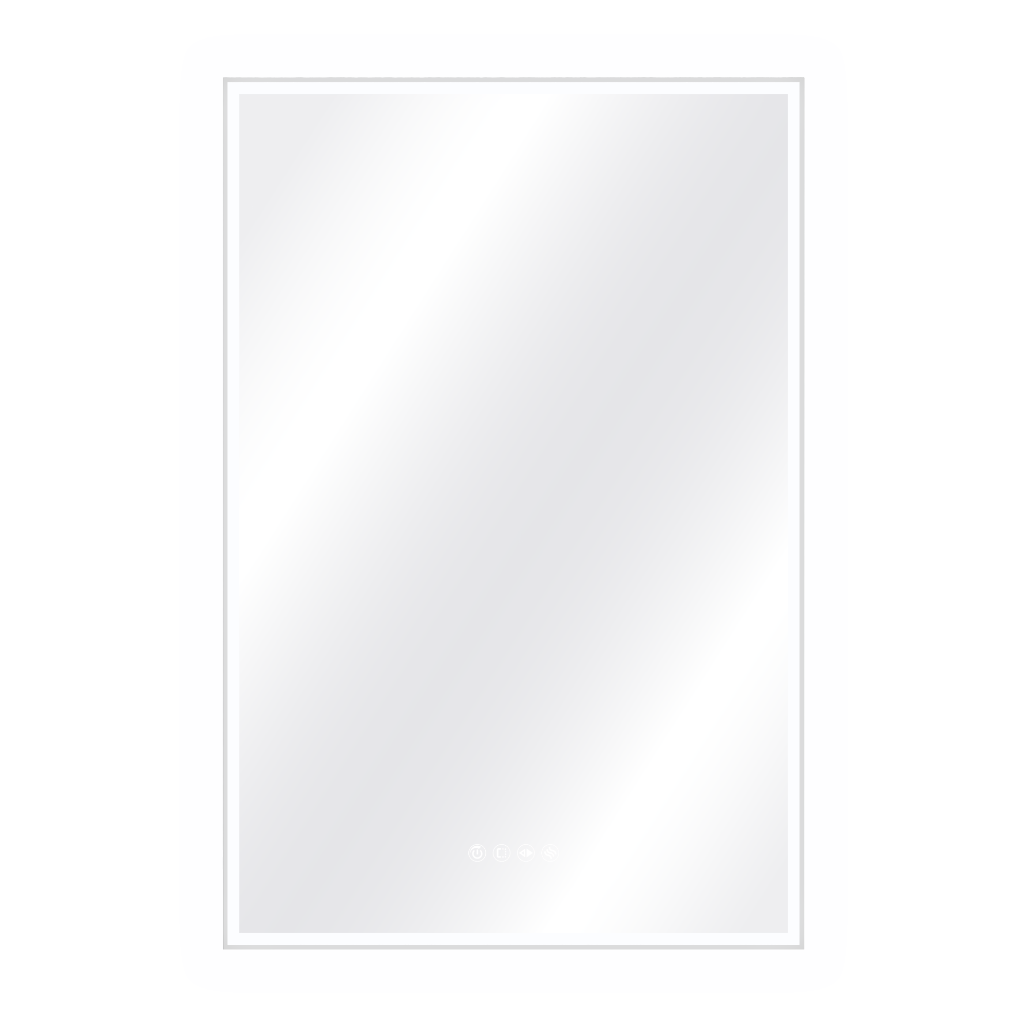 Espejo de baño con luz LED ambiente,  frontal, ,  New Frame gris/plata con antivaho, táctil 60x90cm - 5