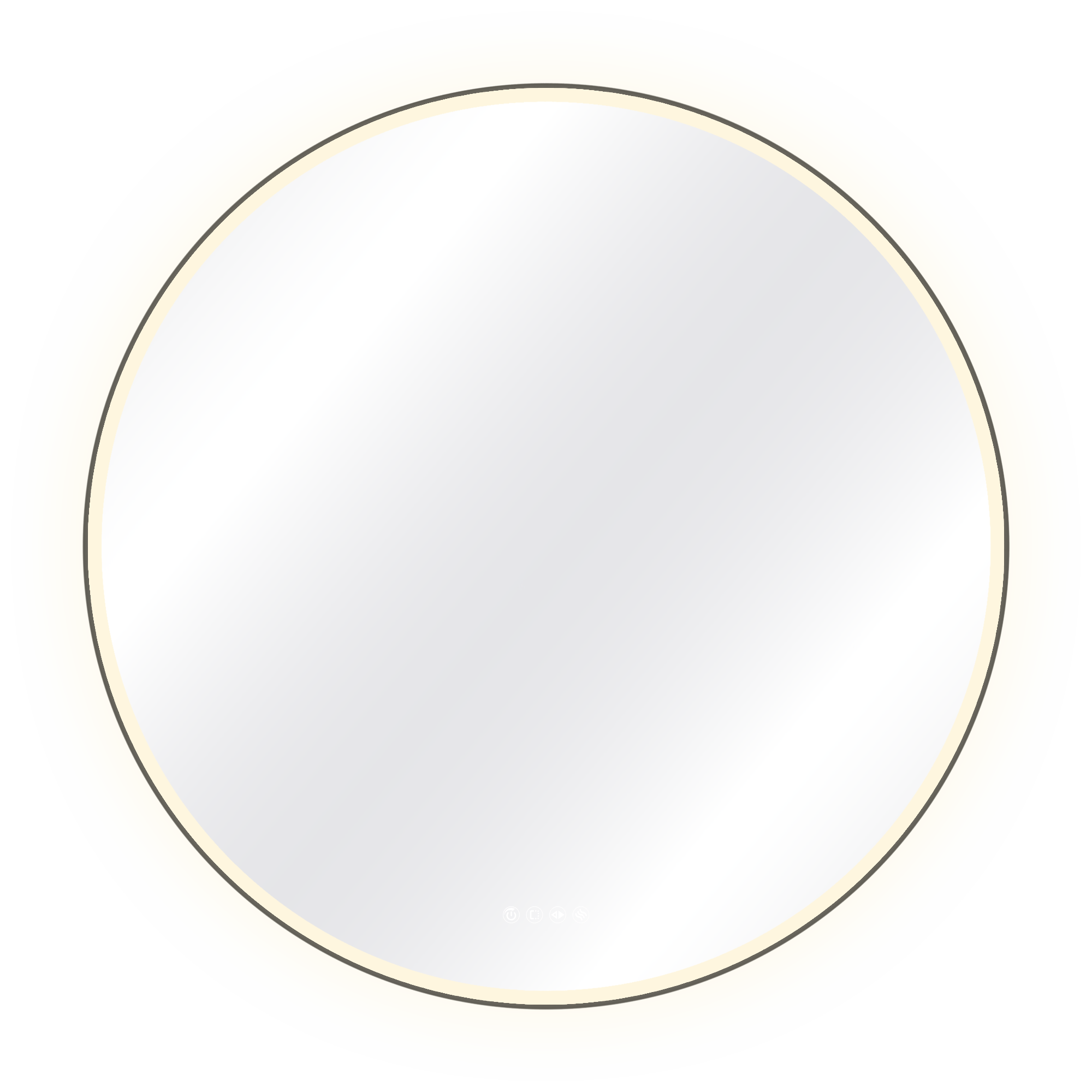 Espejo de baño con luz LED ambiente,  frontal, ,  New Frame negro con antivaho, táctil 100x100 cm - 11