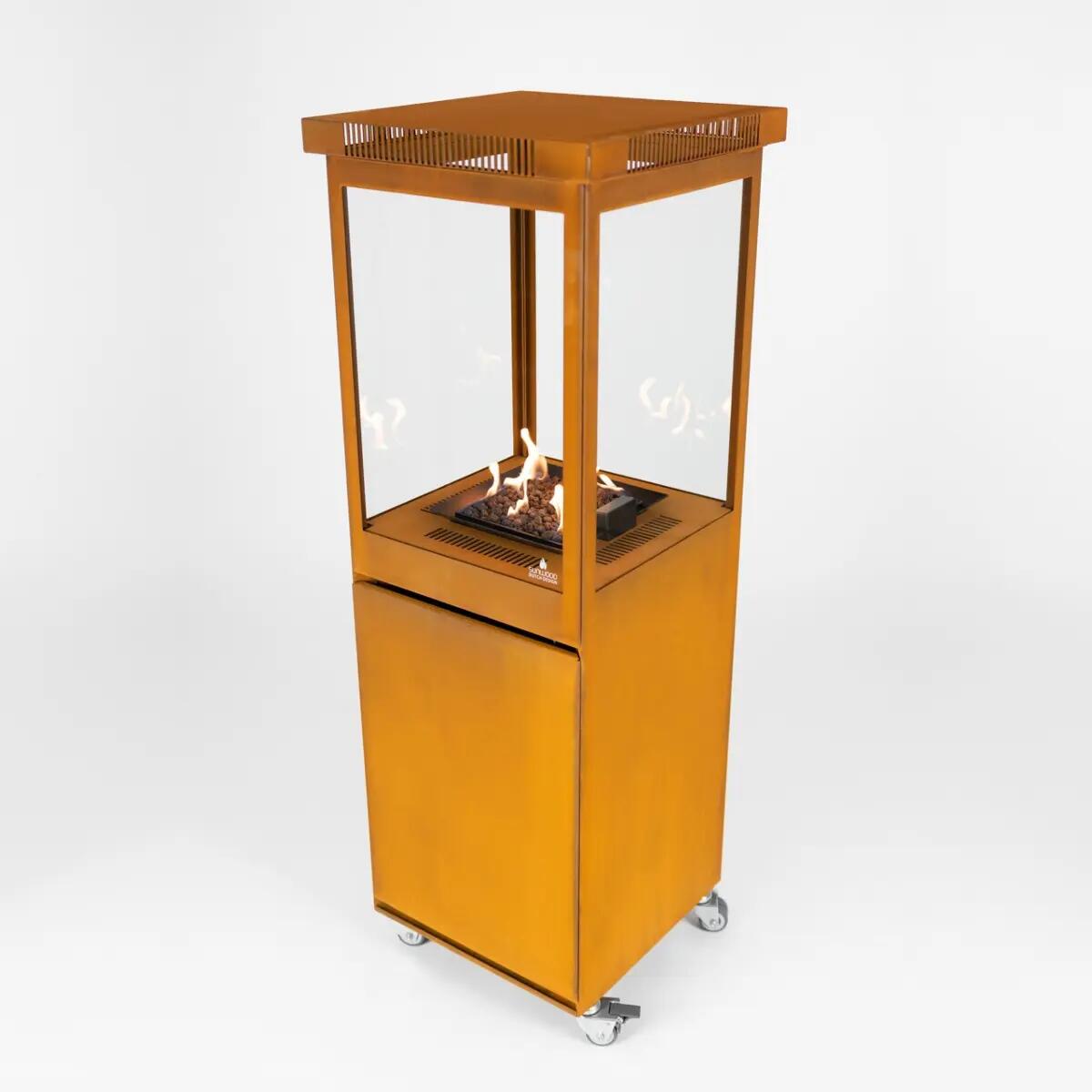 Estufa de gas exterior sunwood corten 6,5 kw