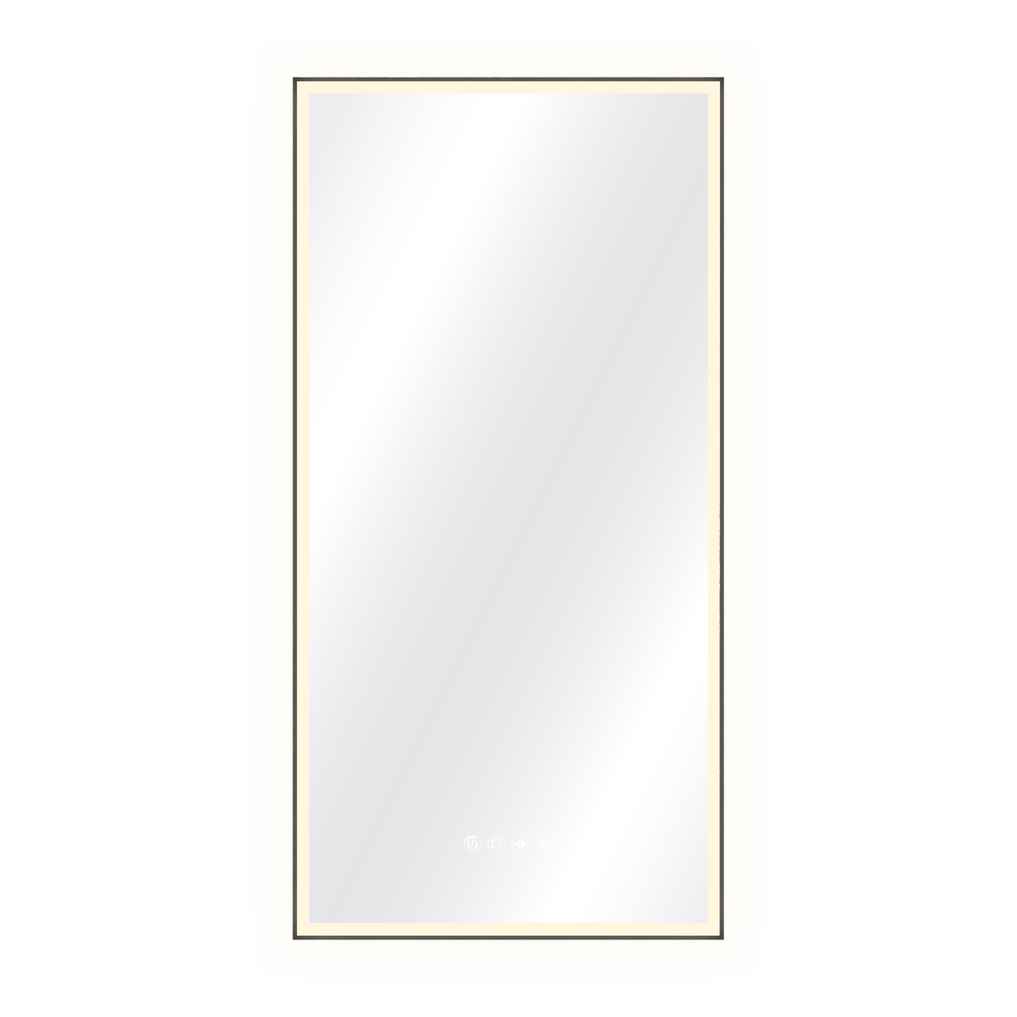 Miroir lumineux rectangulaire noir l.45 x H.90 cm Neo frame, cadre noir - 5