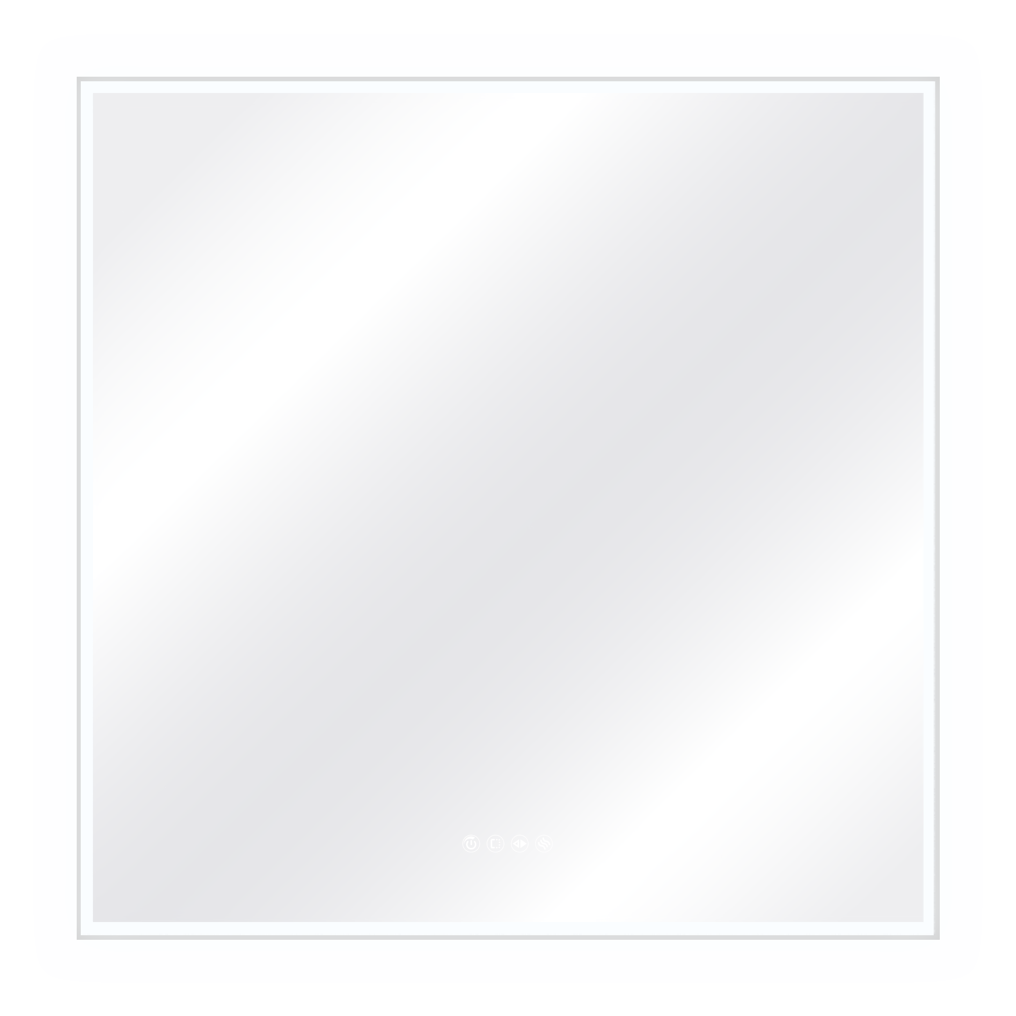 Specchio con illuminazione integrata bagno quadrato SENSEA L 90 x H 90 x P 3.85 cm grigio / argento - 9