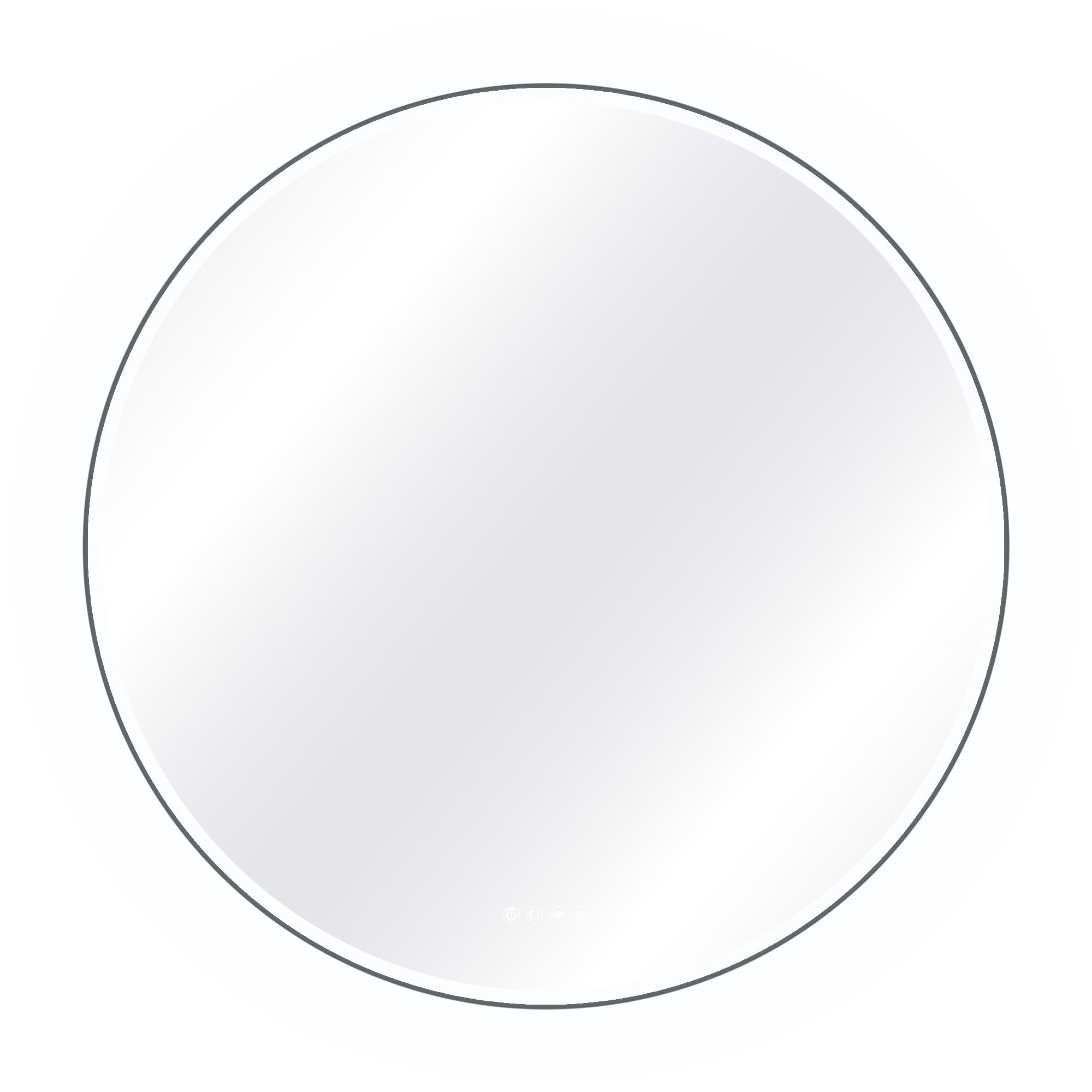 Espejo de baño con luz LED ambiente,  frontal, ,  New Frame negro con antivaho, táctil 100x100 cm - 6