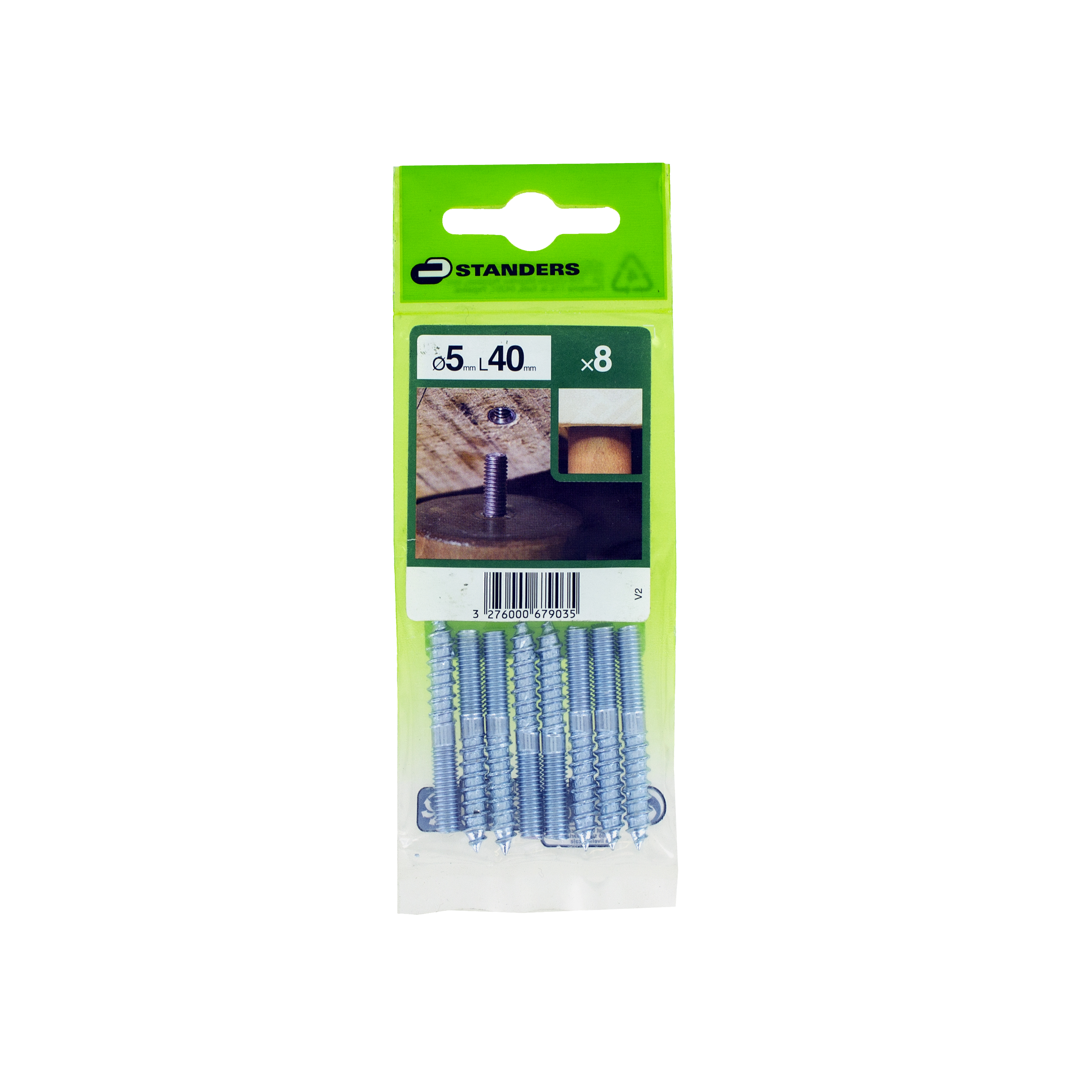Śruba z podwójnym gwintem 5 x 40 mm 8 szt. Standers - 4