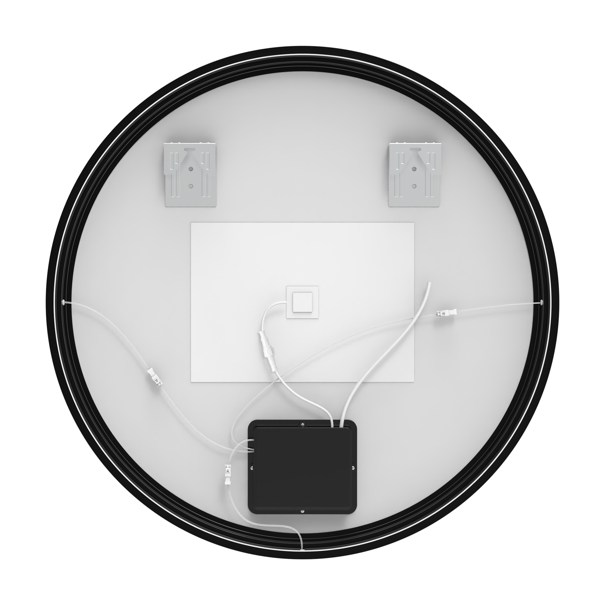 Espejo de baño con luz LED ambiente,  frontal, ,  New Frame negro con antivaho, táctil 80x80 cm - 14