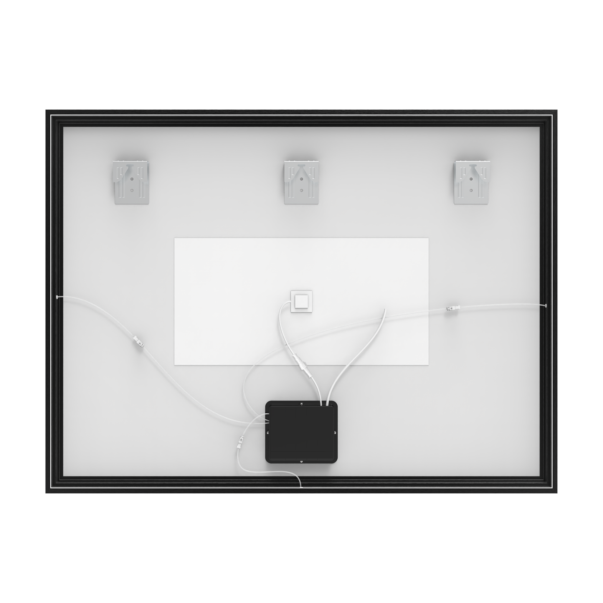 Miroir lumineux rectangulaire noir l.120 x H.90 cm Neo frame, cadre noir - 6