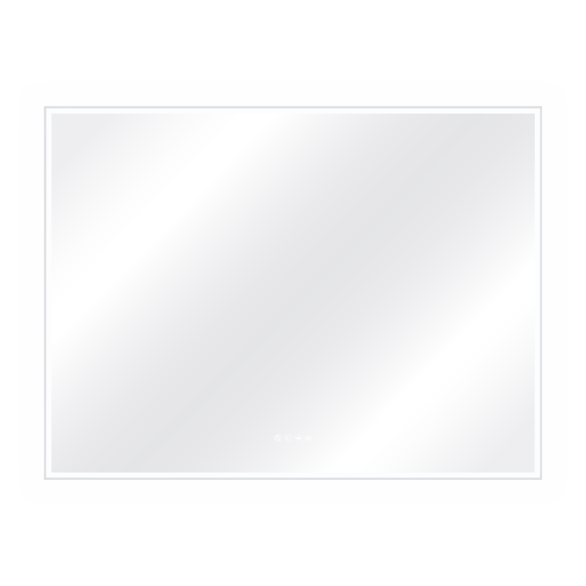 Espejo de baño con luz LED ambiente,  frontal, ,  New Frame gris/plata con antivaho, táctil 120x90cm - 2