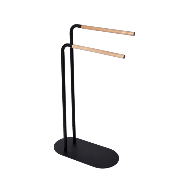 Stojak łazienkowy na ręczniki podwójny Scandi czarny Sensea