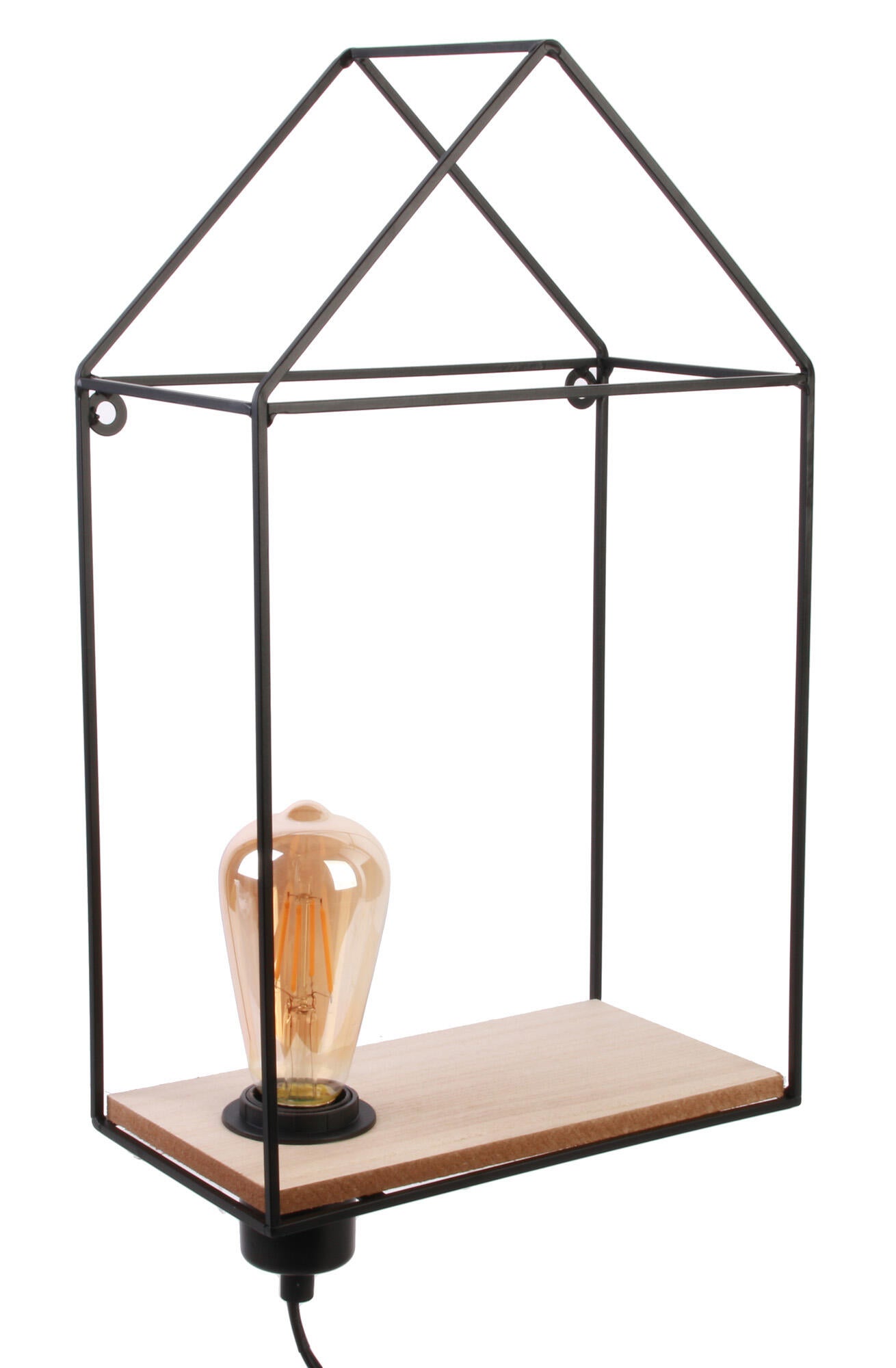 Aplique estante con una luz e27 marrón