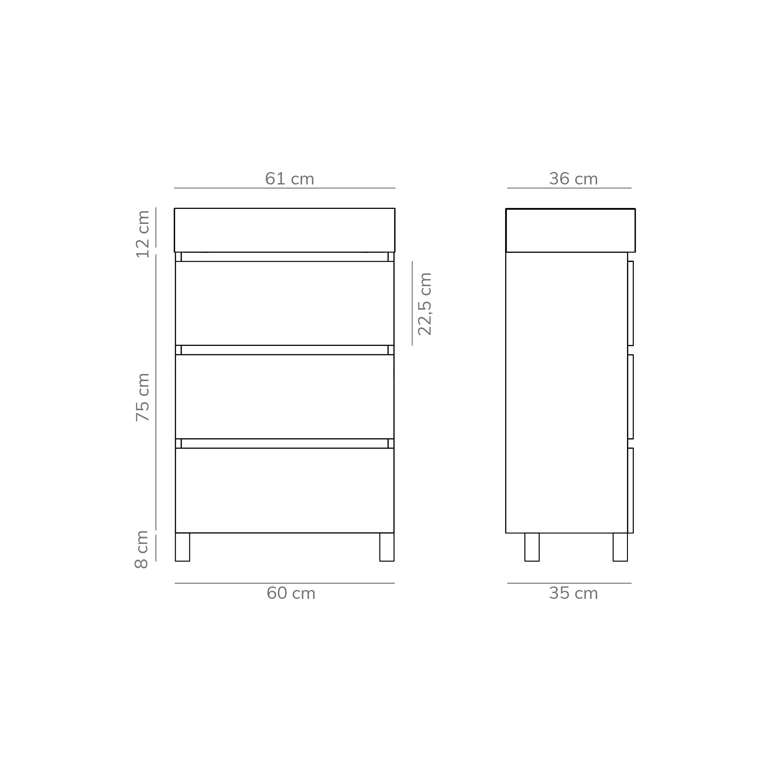 Mueble de baño con lavabo  Espacio blanco mate 60x36 cm - 8