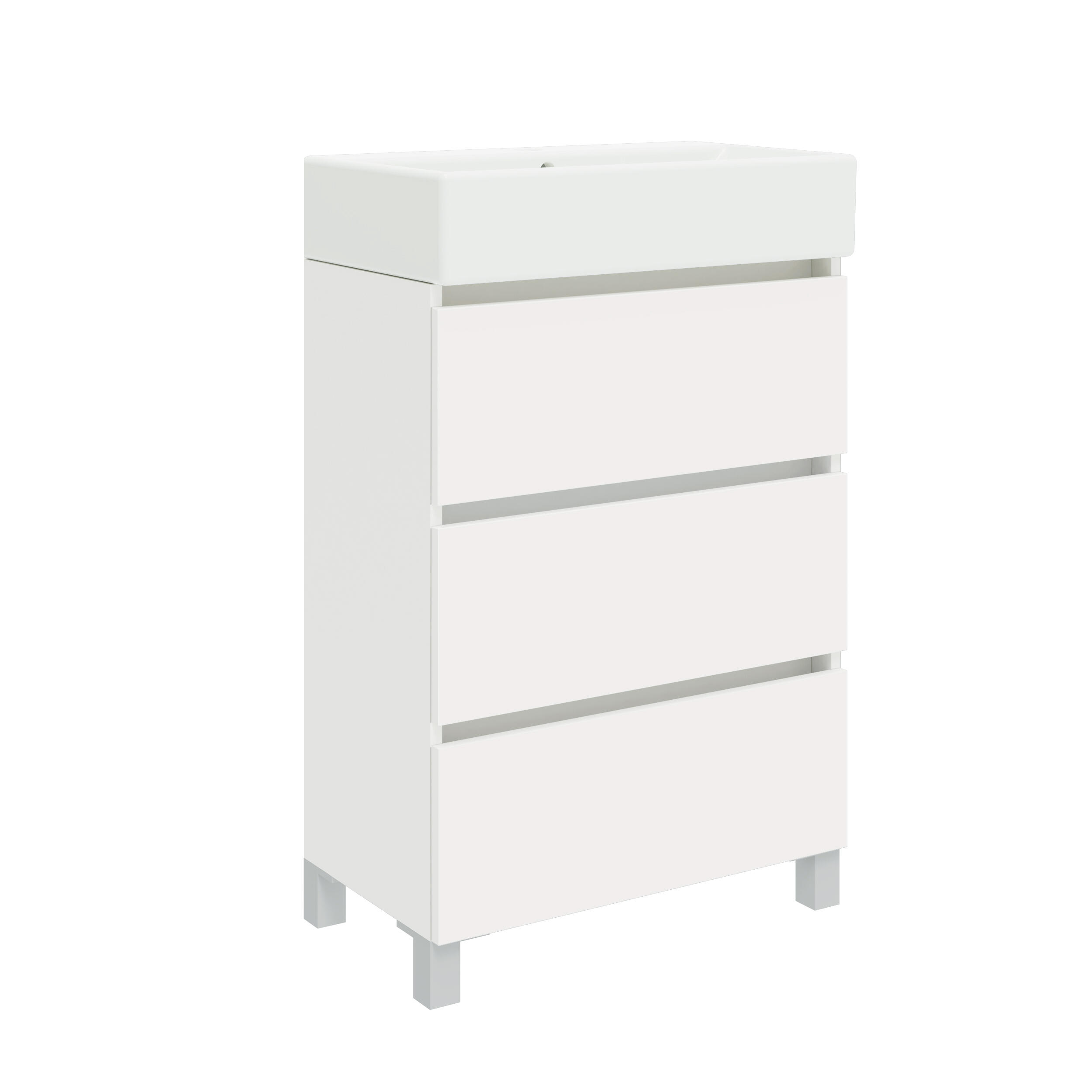 Mueble de baño con lavabo  Espacio blanco mate 60x36 cm - 3