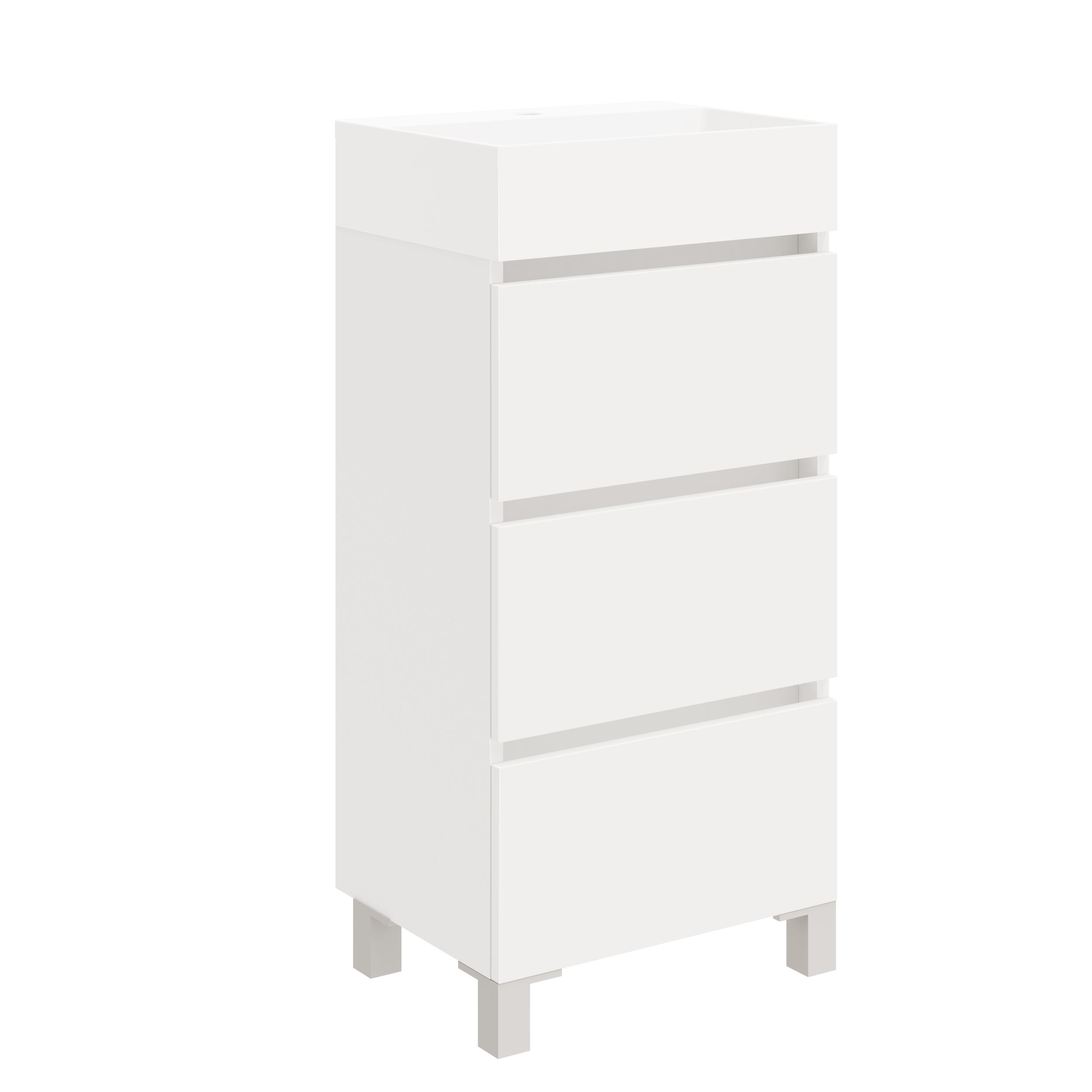 Móvel de casa de banho com lavatório 95x36x45 cm branco Espacio M - 3