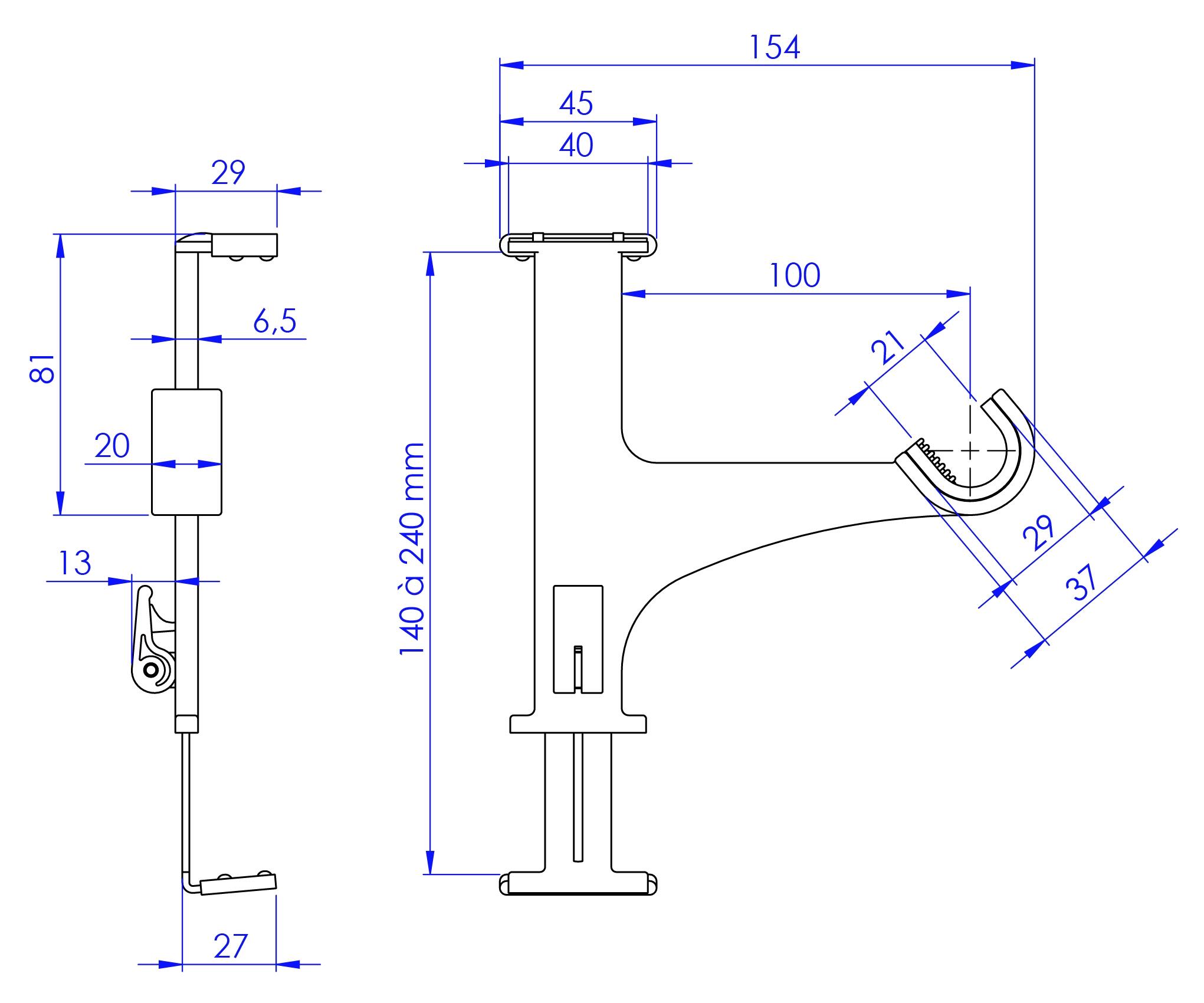 Lot de 2 supports sans perçage Caisson volet, 20/28 mm blanc verni CESSOT - 7