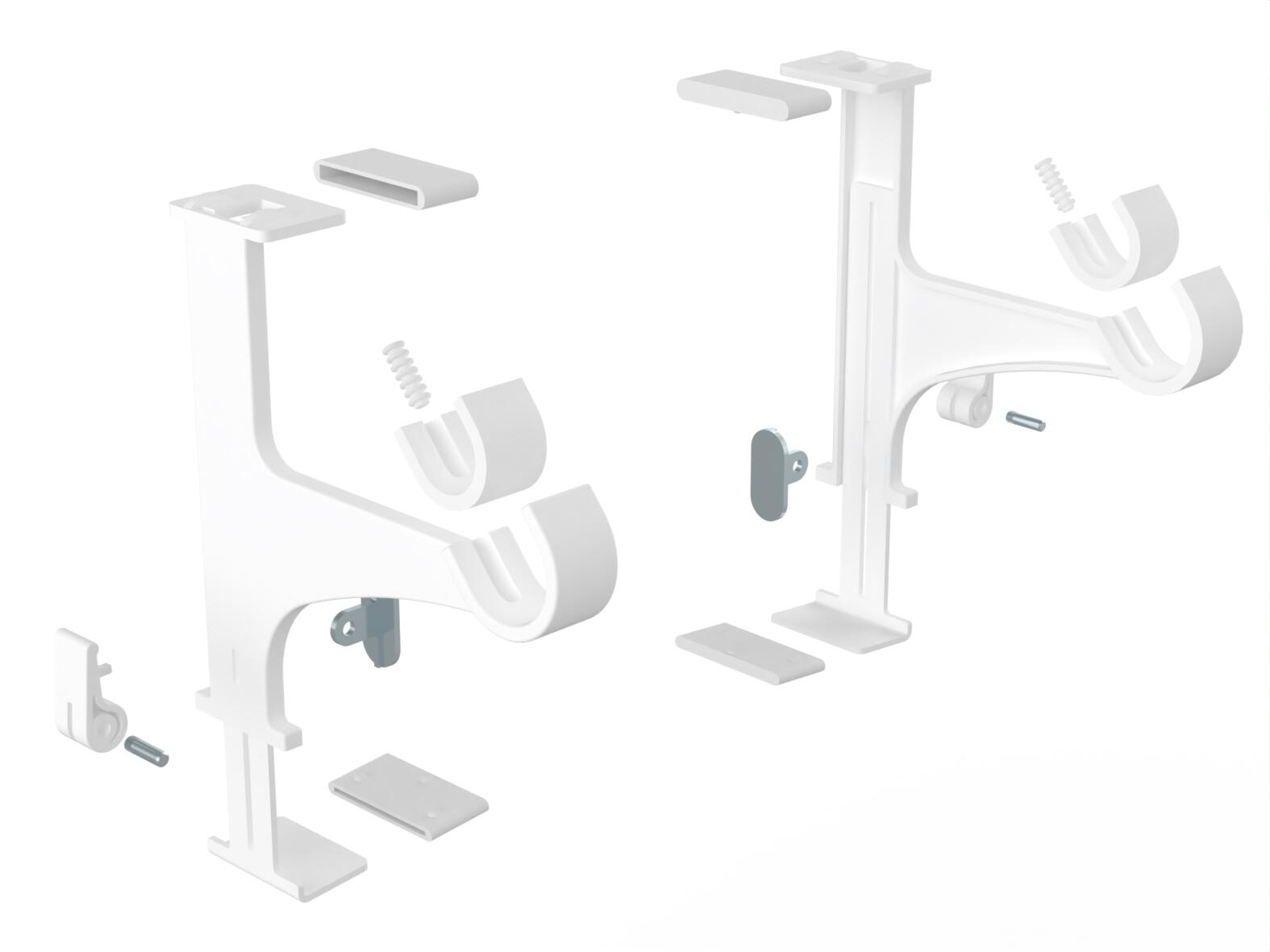 Lot de 2 supports sans perçage Caisson volet, 20/28 mm blanc verni CESSOT - 5