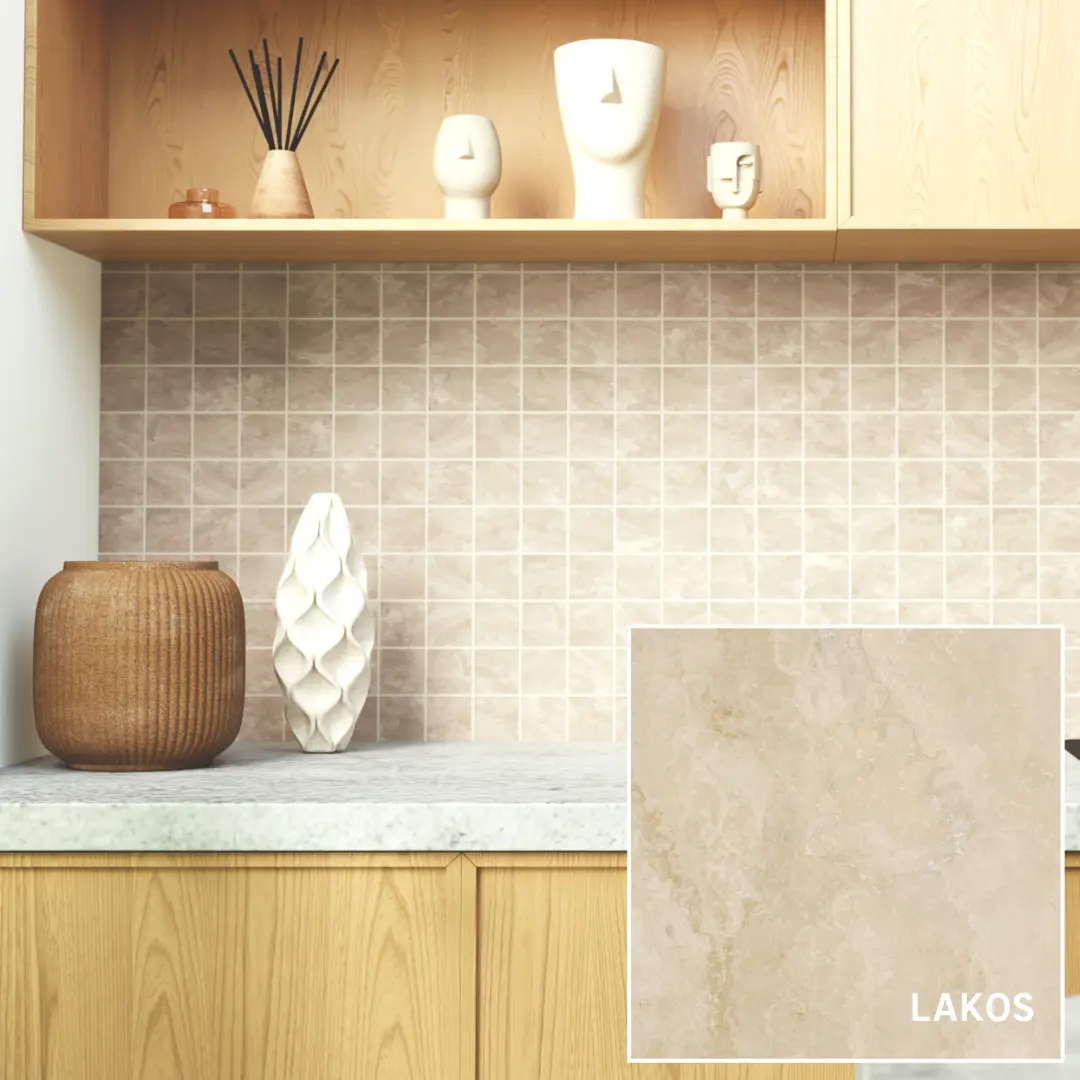 mosaique lakos square beige effet travertin - 0