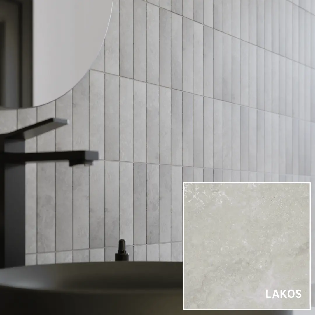mosaique lakos rect gris effet travertin - 0