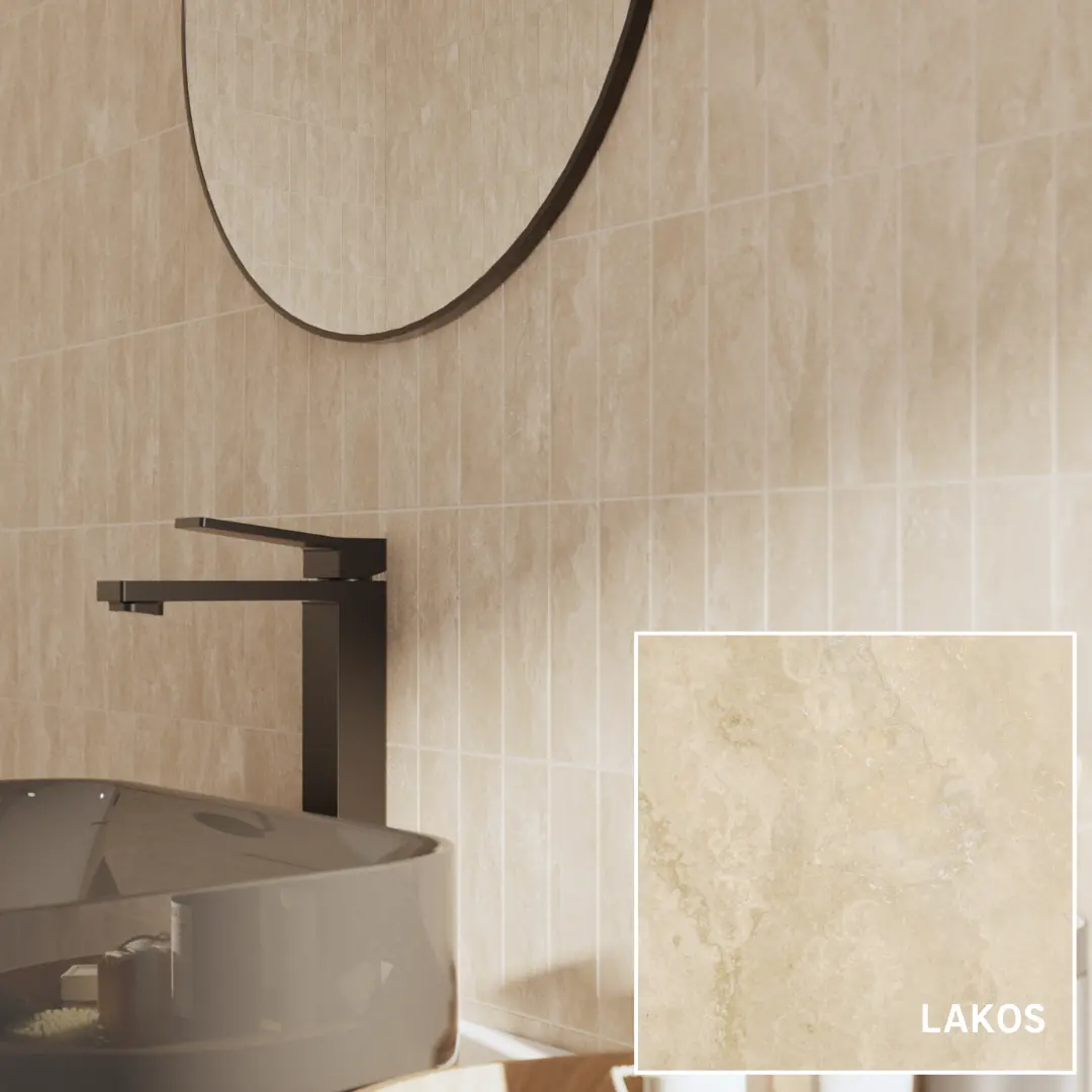 mosaique lakos rect beige effet travertin - 0