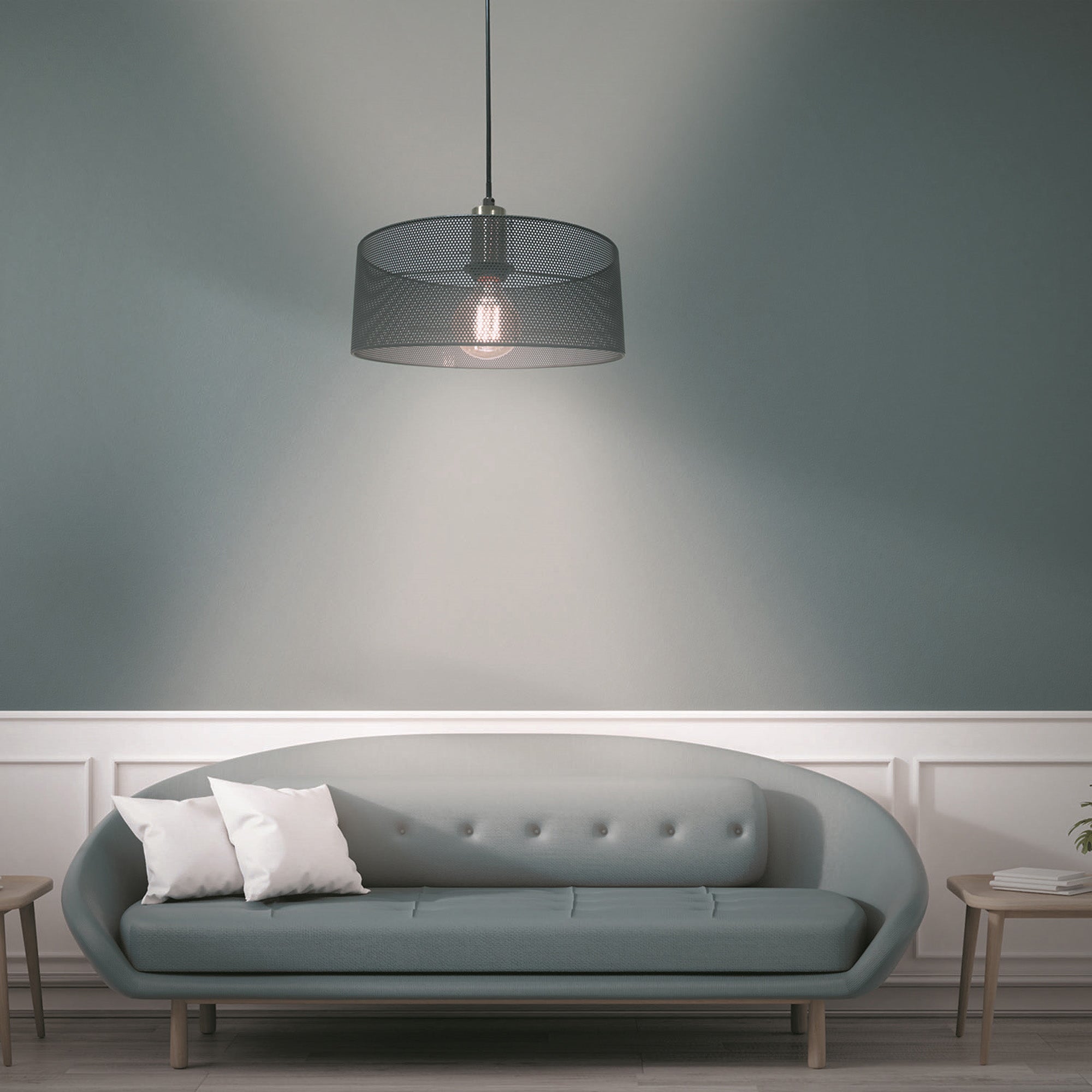 Lámpara de techo 1 luces e27 22 cm plateada