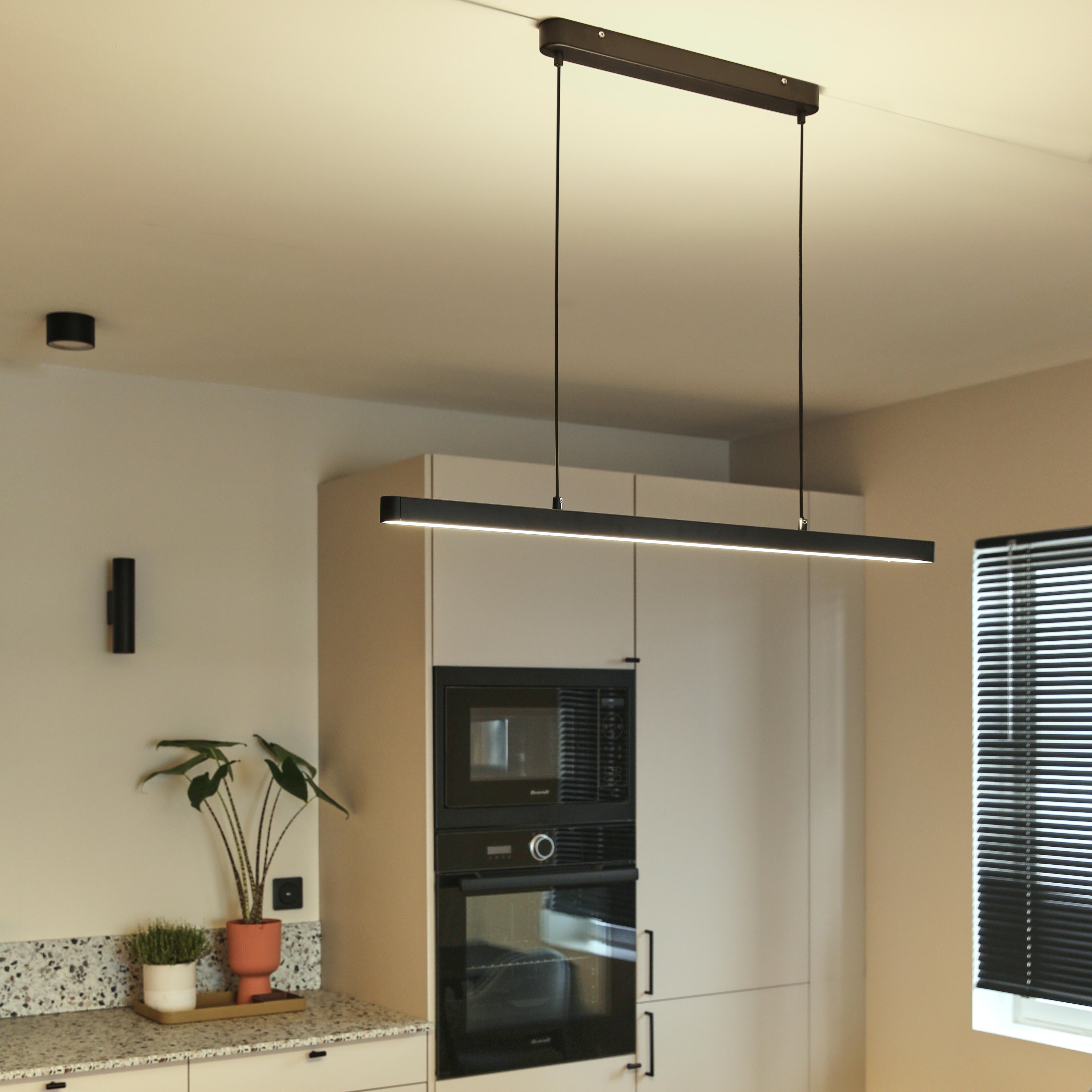 Candeeiro de teto suspenso INSPIRE LED FLUT 1800LM+1100LM LUZ AMARELA PRETO - 14