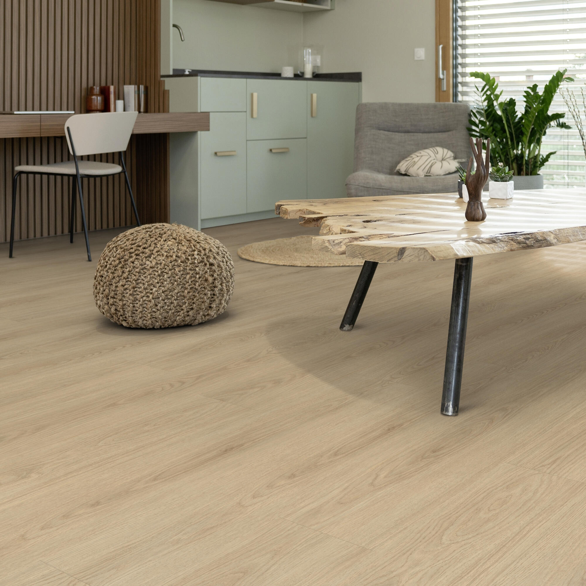 Lame PVC clipsable forte GERFLOR Senso clic 3 bois naturel - 4